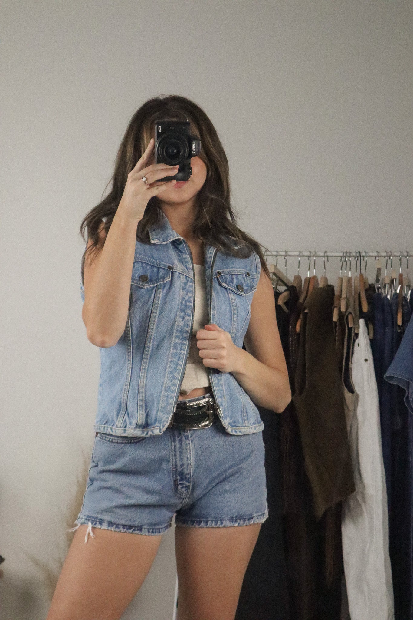 Made in USA x Vintage x Denim Zip Up Vest (S)