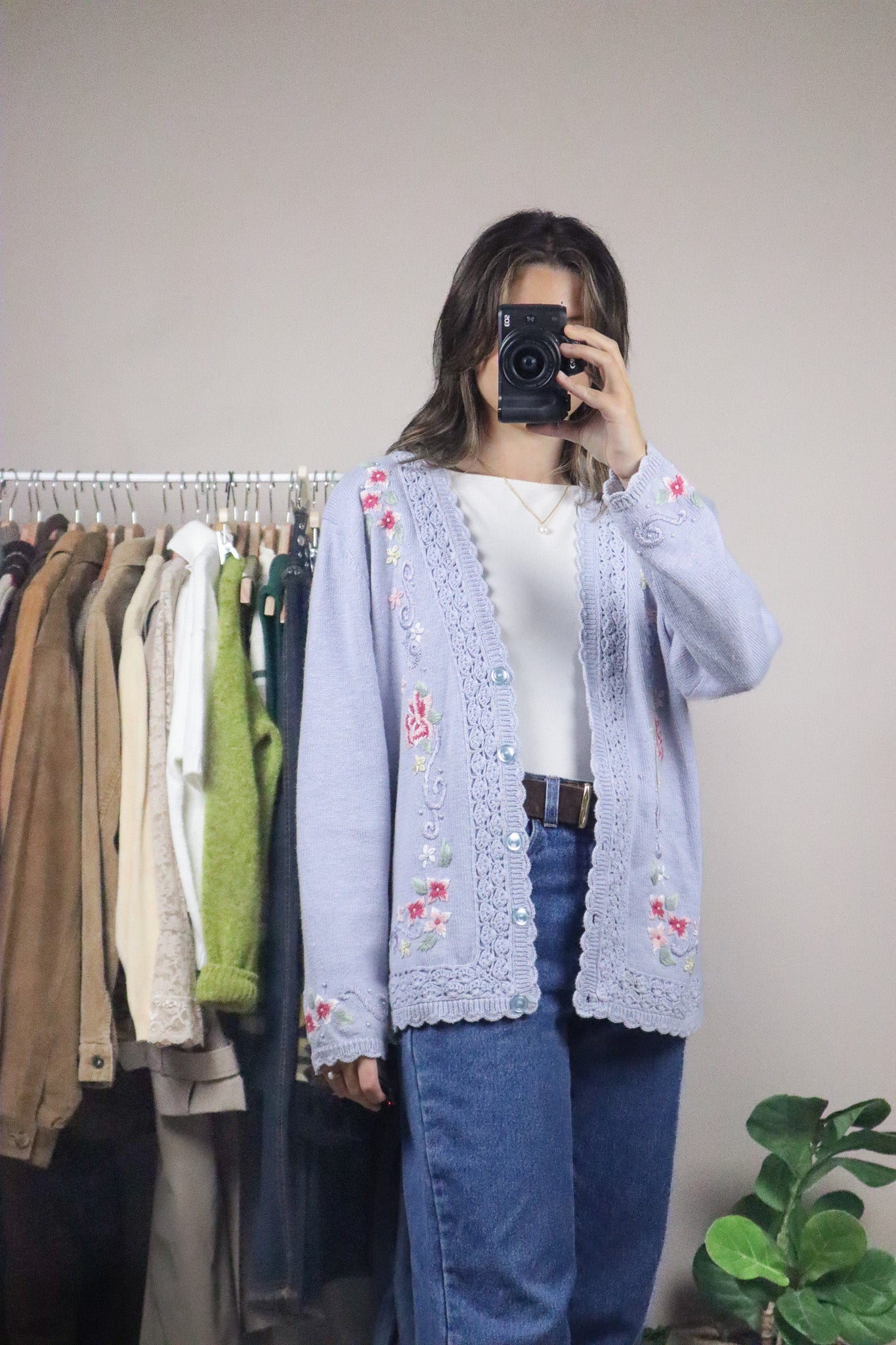 Vintage x Embroidered Cardigan (L)