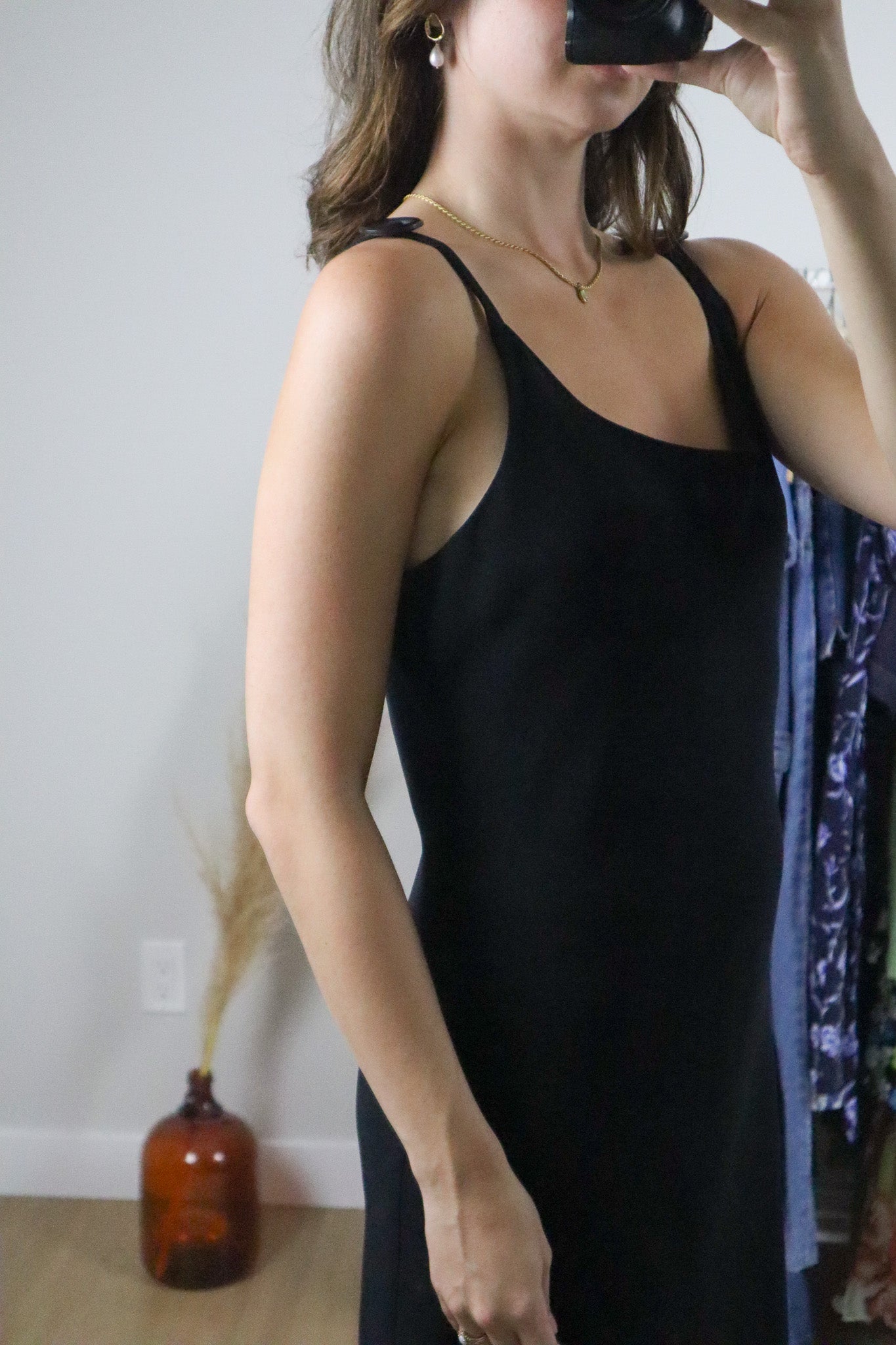 Made in Canada x Vintage x Button Strap Maxi Dress (M)