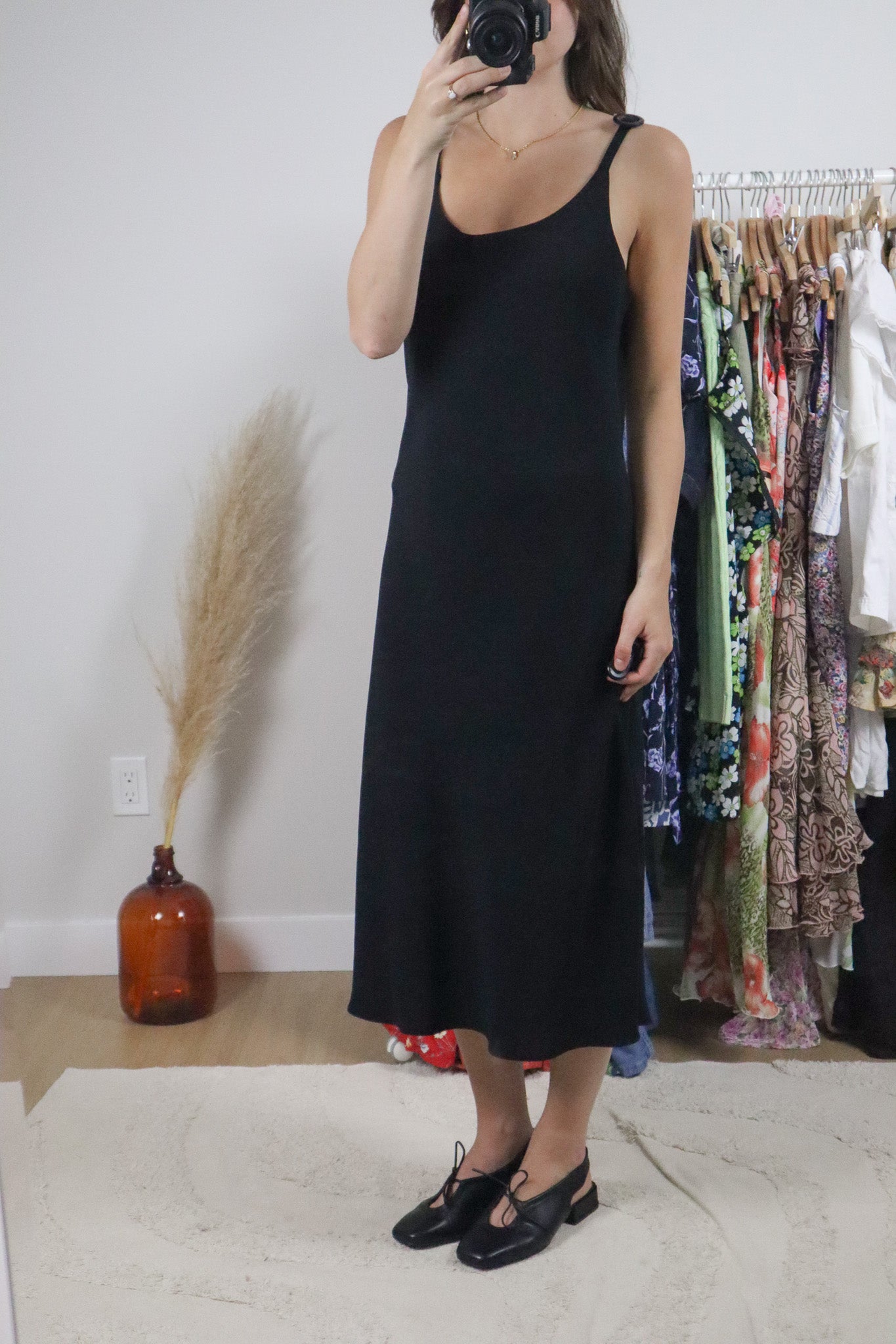 Made in Canada x Vintage x Button Strap Maxi Dress (M)