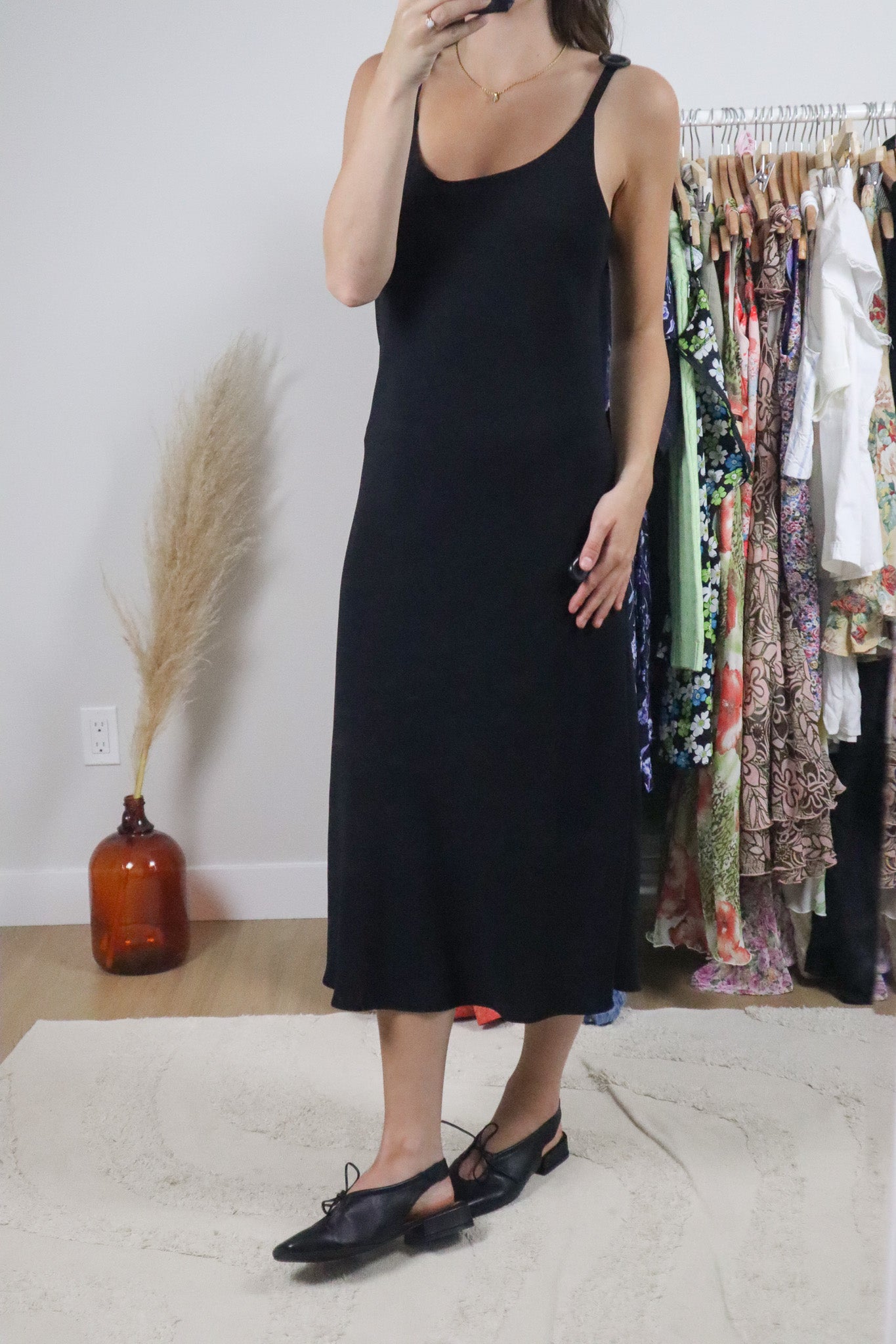 Made in Canada x Vintage x Button Strap Maxi Dress (M)