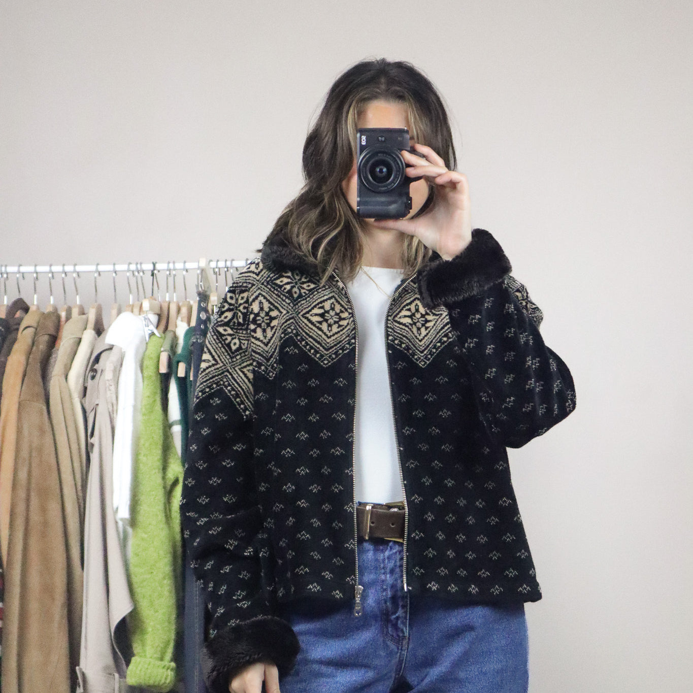 Made in Canada x Vintage x Fleece & Faux Fur Zip-Up (M)
