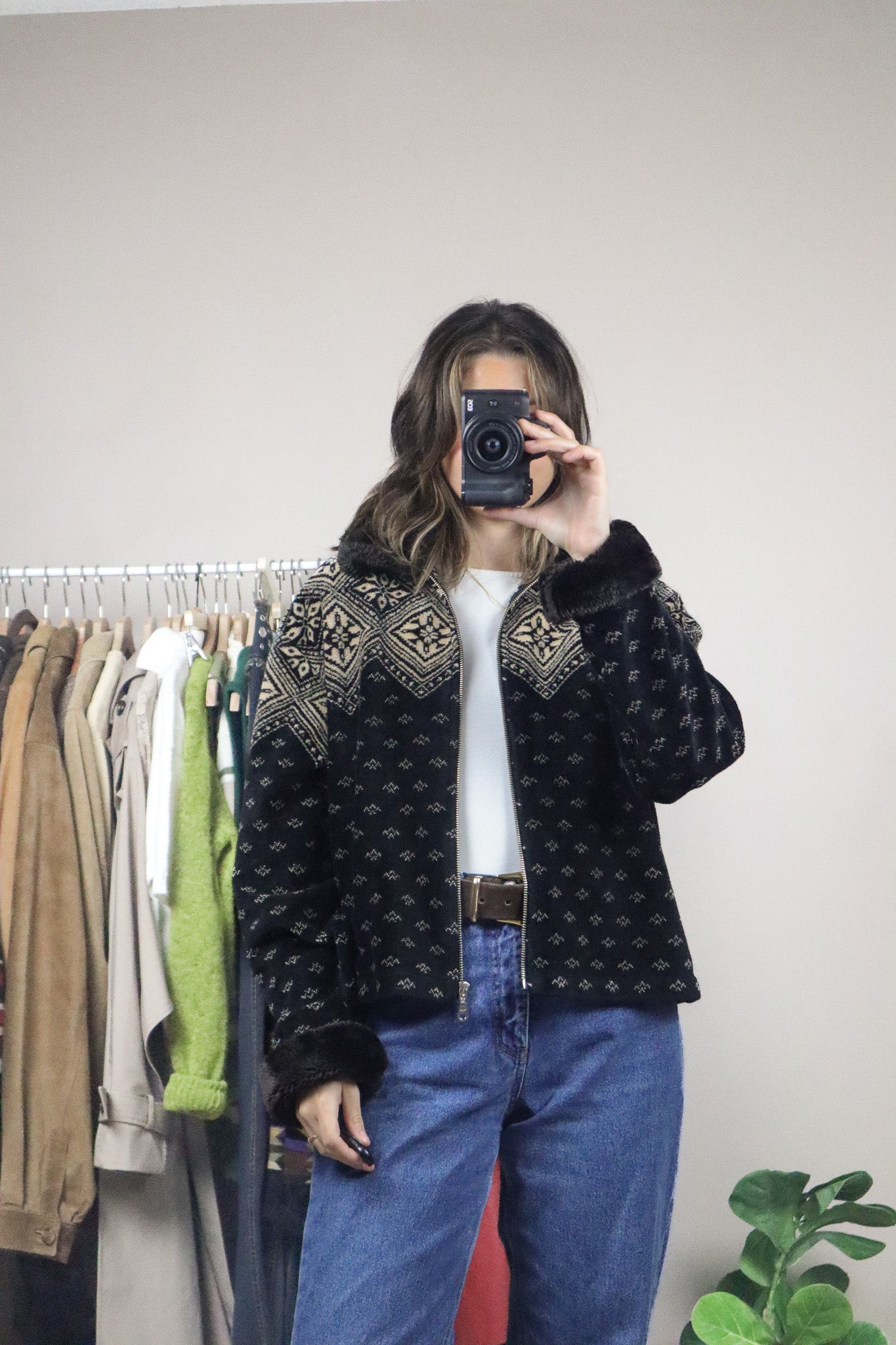 Made in Canada x Vintage x Fleece & Faux Fur Zip-Up (M)