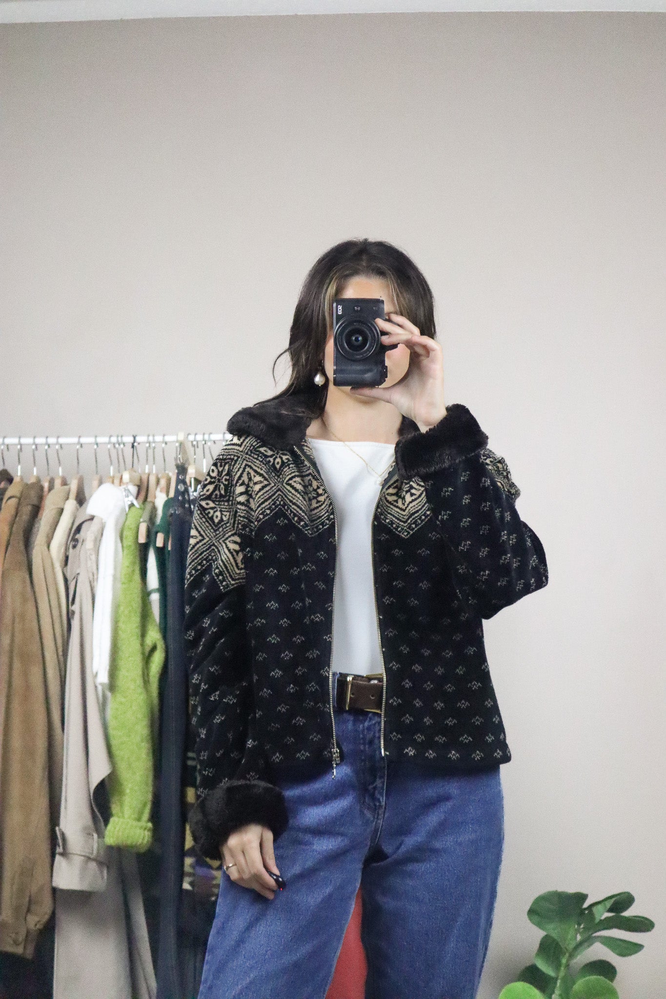 Made in Canada x Vintage x Fleece & Faux Fur Zip-Up (M)