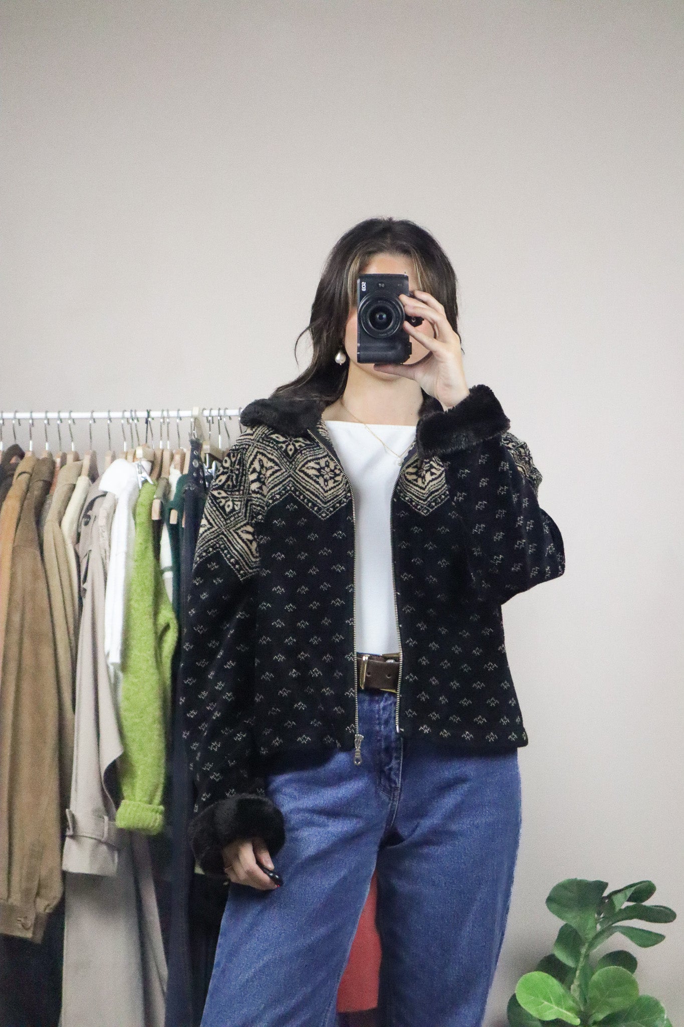 Made in Canada x Vintage x Fleece & Faux Fur Zip-Up (M)