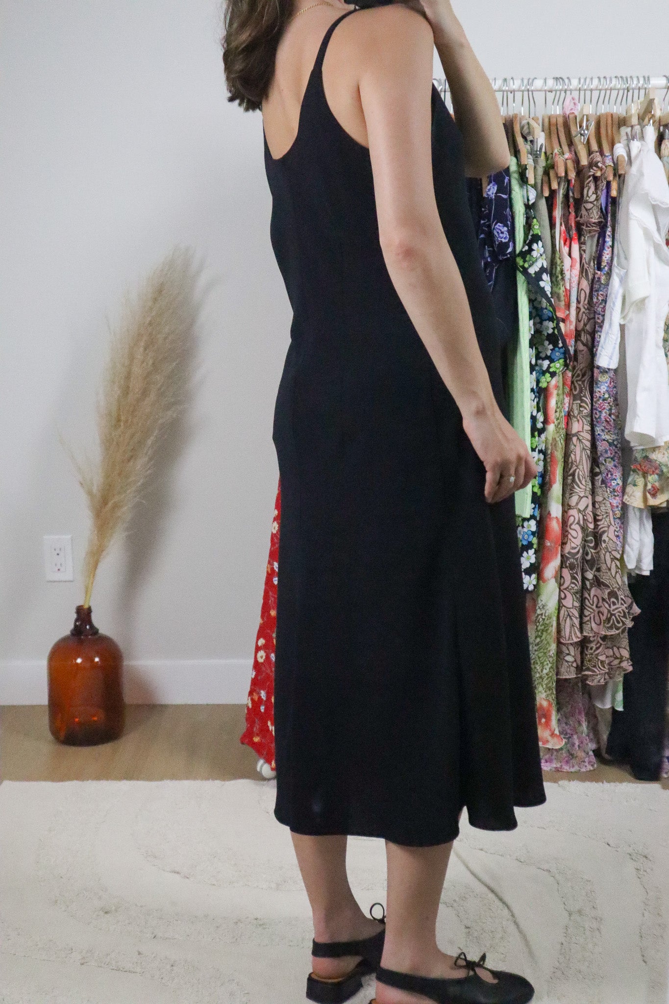 Made in Canada x Vintage x Button Strap Maxi Dress (M)