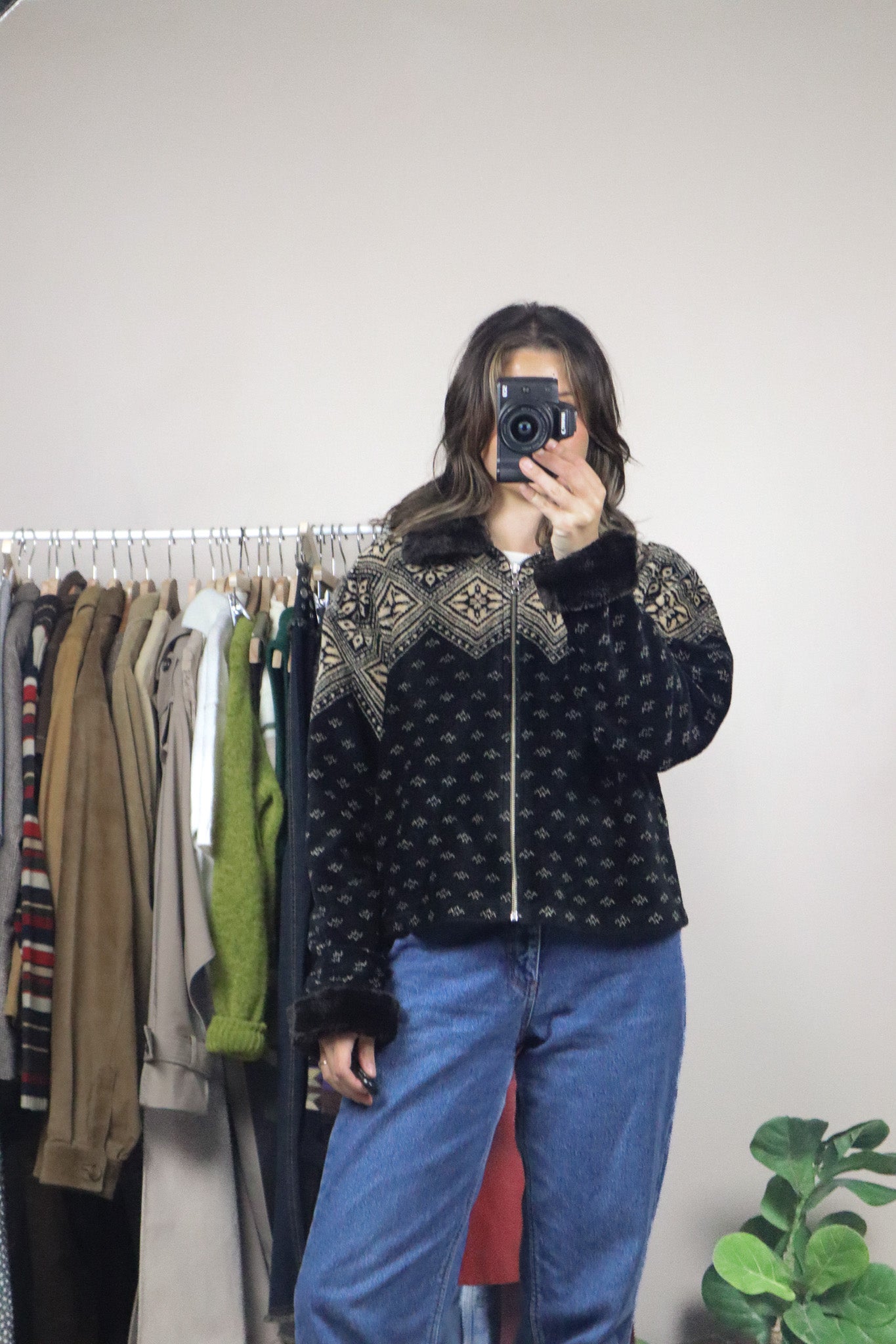 Made in Canada x Vintage x Fleece & Faux Fur Zip-Up (M)