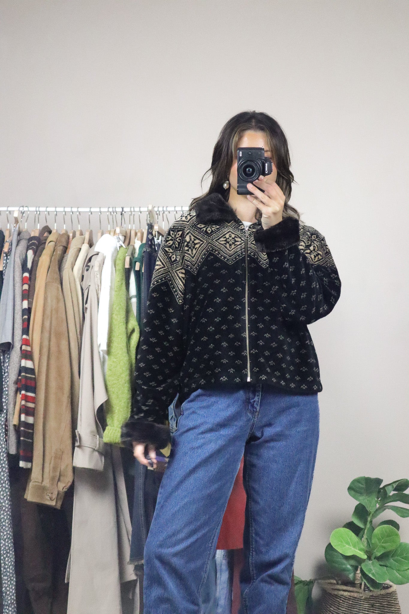 Made in Canada x Vintage x Fleece & Faux Fur Zip-Up (M)