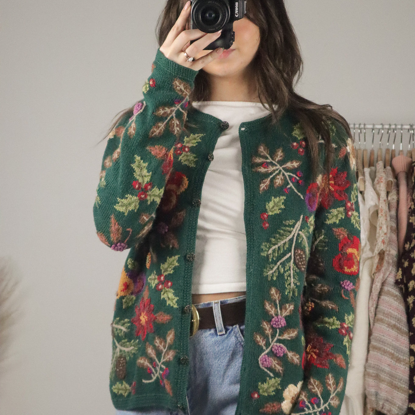 Vintage x Embroidered Wool Blend Cardigan (M)