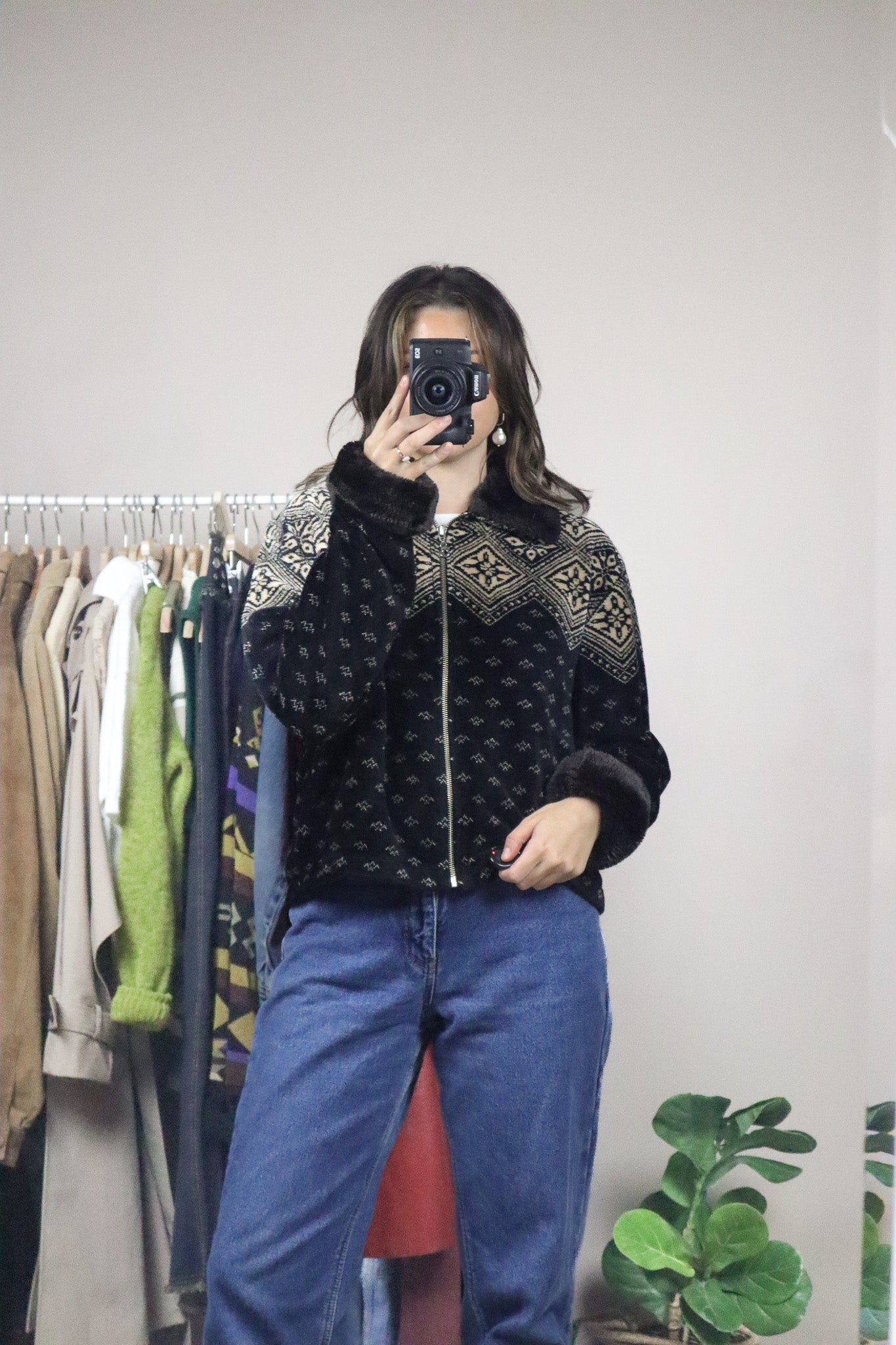 Made in Canada x Vintage x Fleece & Faux Fur Zip-Up (M)