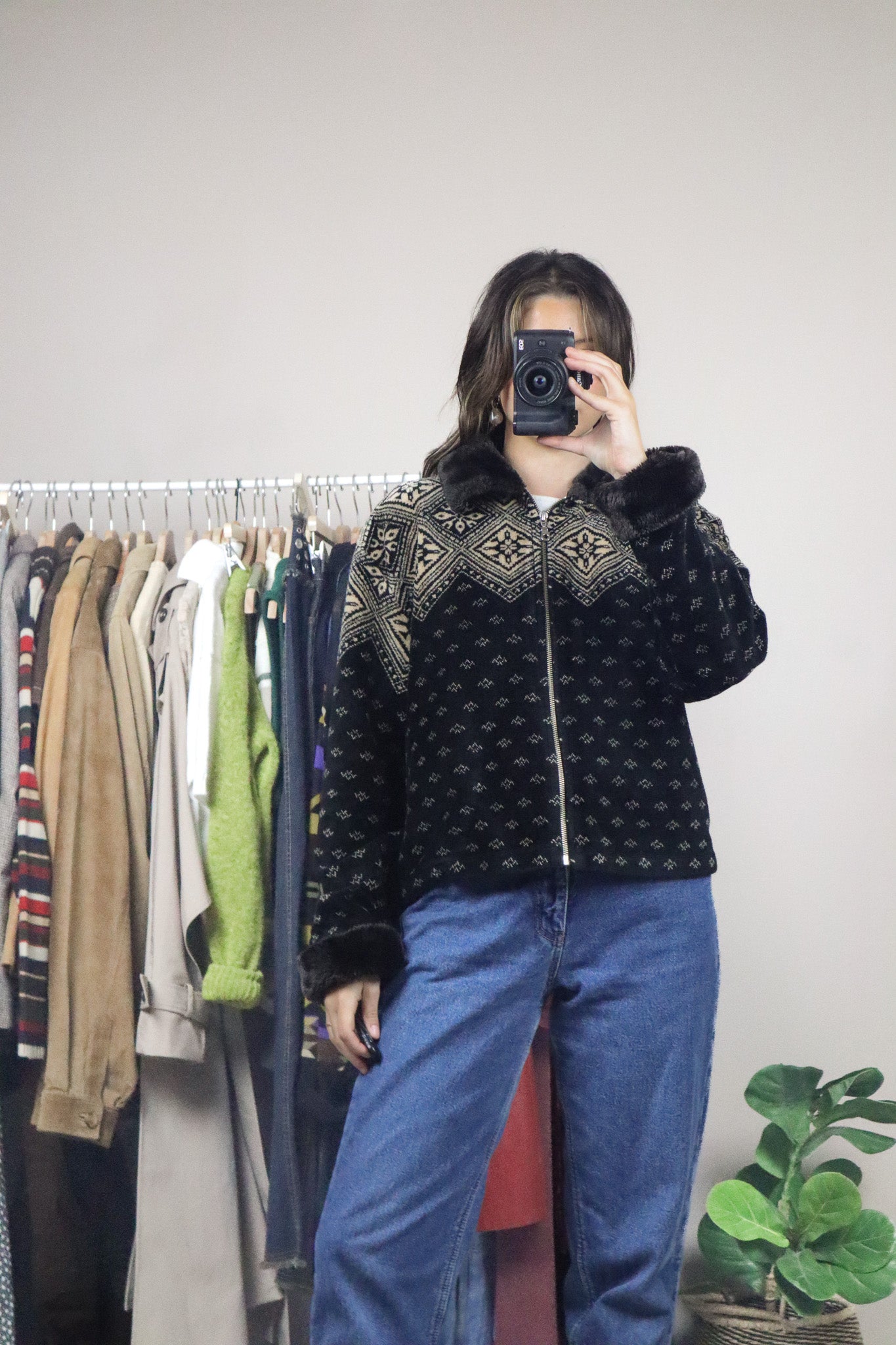 Made in Canada x Vintage x Fleece & Faux Fur Zip-Up (M)