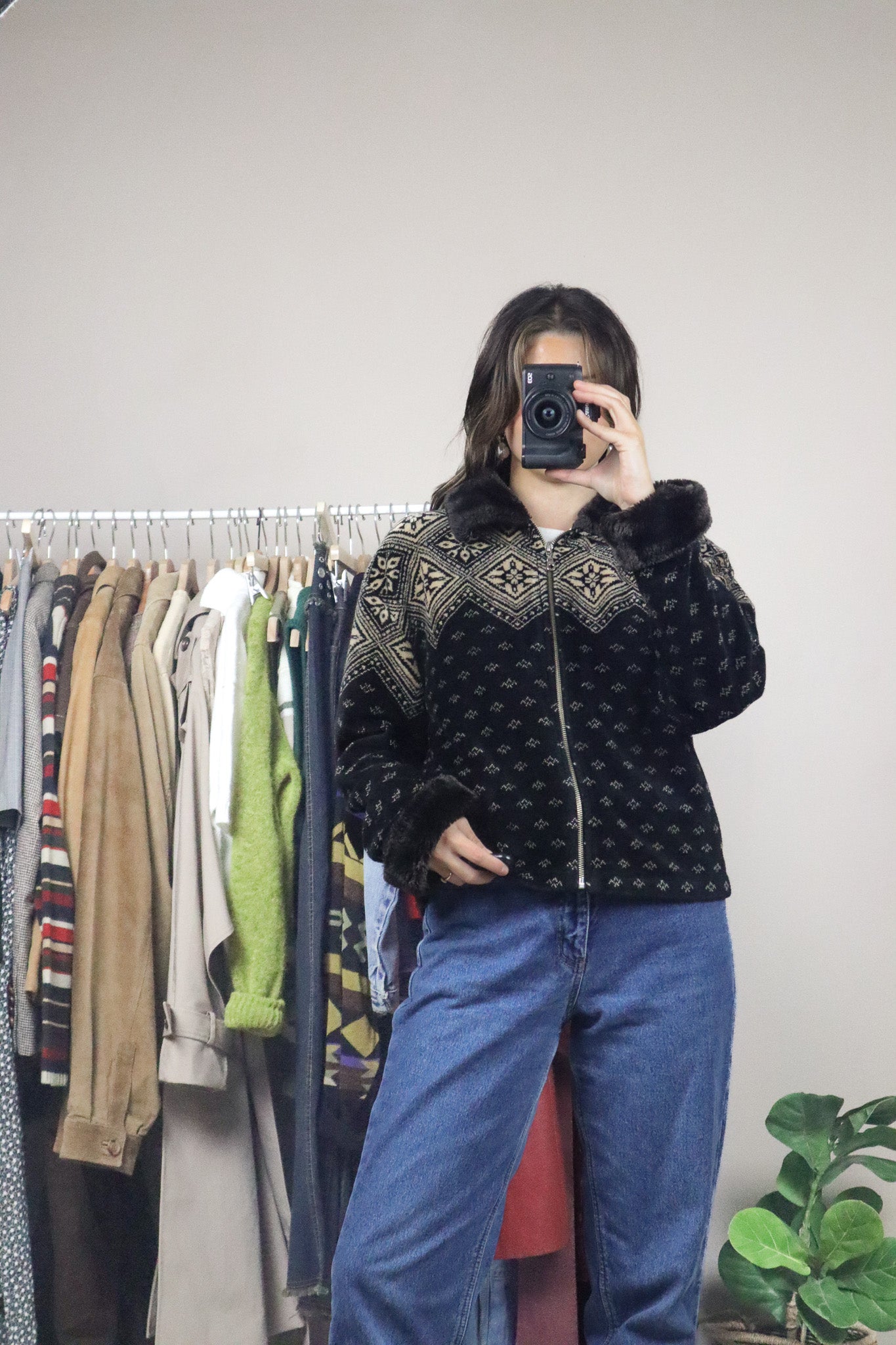 Made in Canada x Vintage x Fleece & Faux Fur Zip-Up (M)