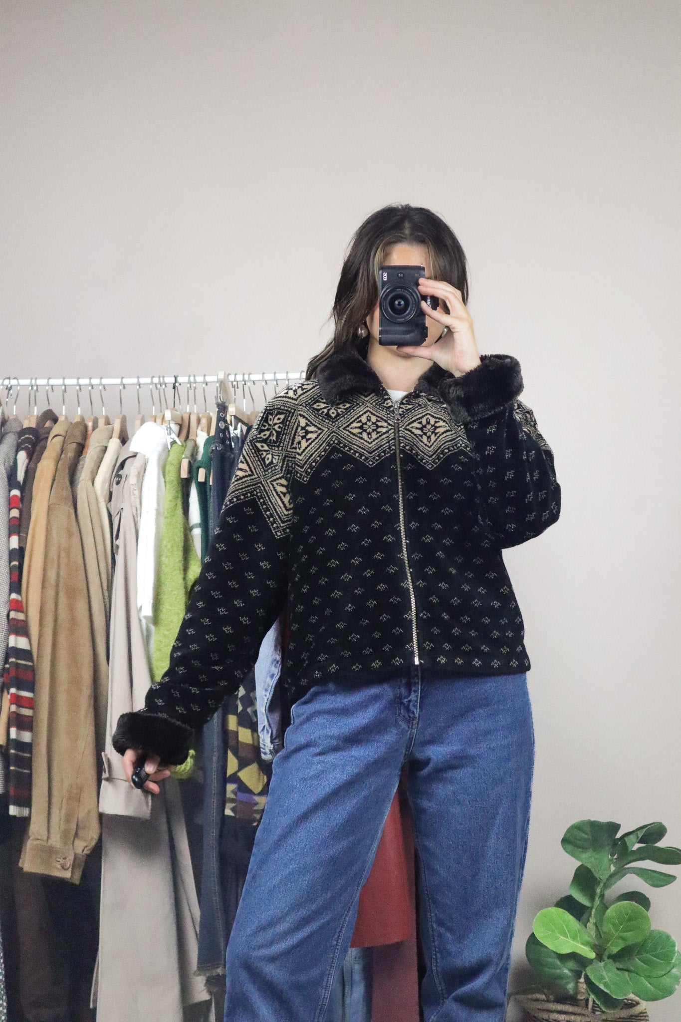 Made in Canada x Vintage x Fleece & Faux Fur Zip-Up (M)