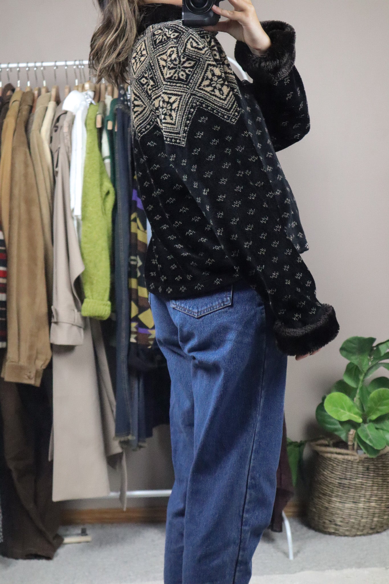 Made in Canada x Vintage x Fleece & Faux Fur Zip-Up (M)