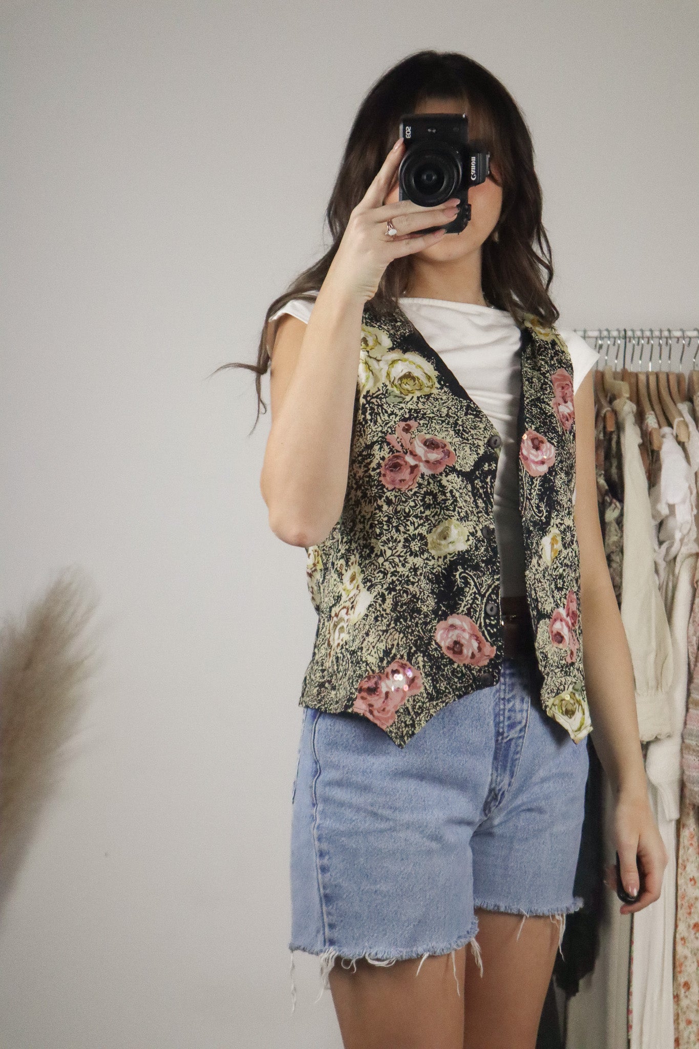 Vintage x Floral Sequenced Vest (M)