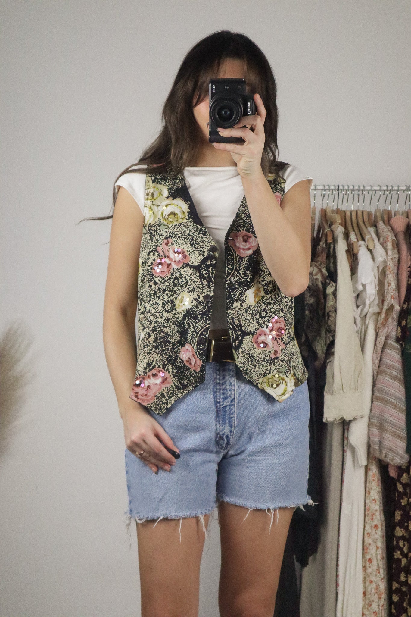 Vintage x Floral Sequenced Vest (M)