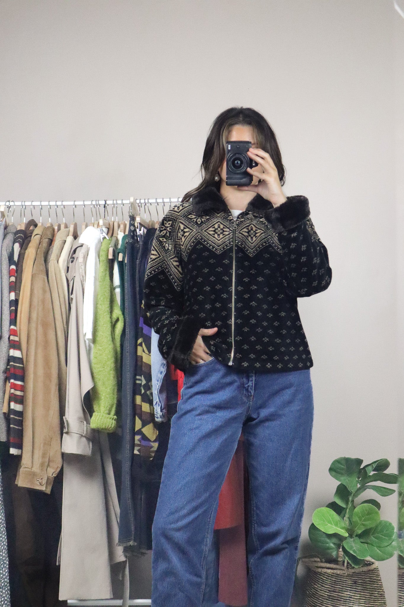 Made in Canada x Vintage x Fleece & Faux Fur Zip-Up (M)