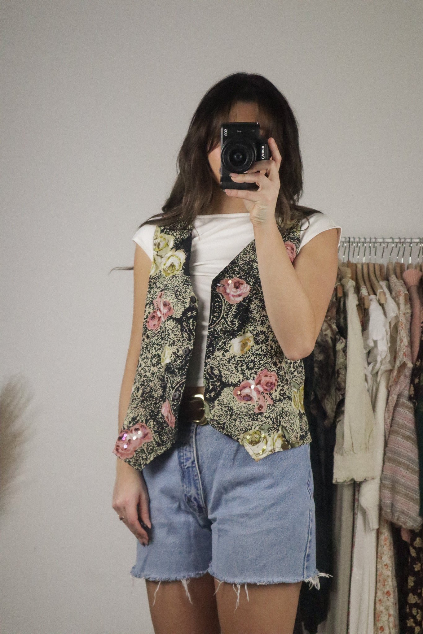 Vintage x Floral Sequenced Vest (M)