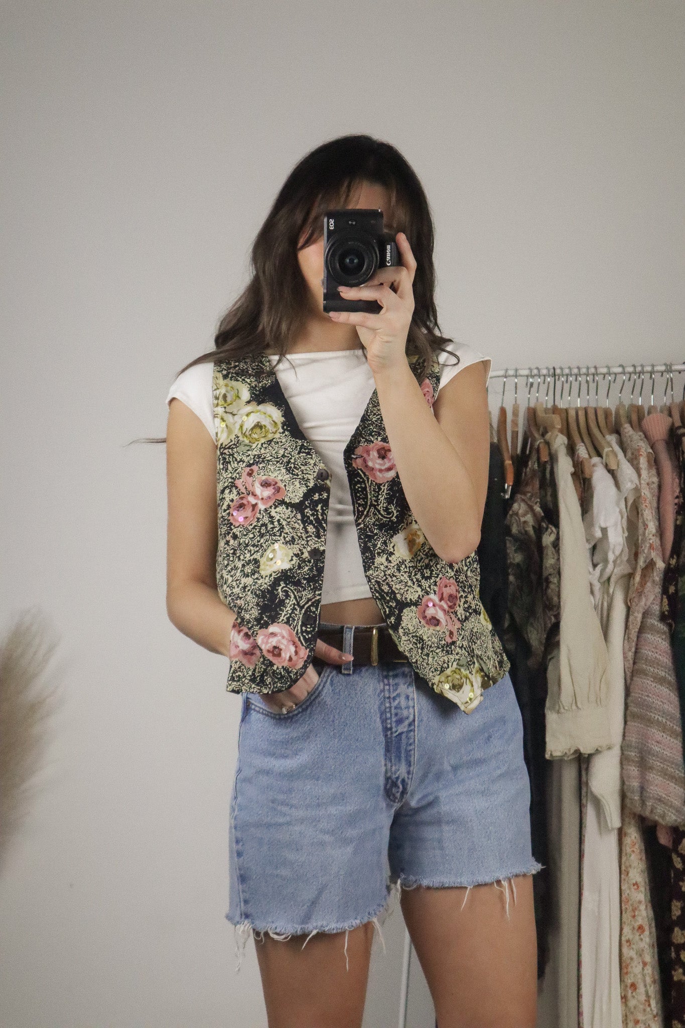 Vintage x Floral Sequenced Vest (M)