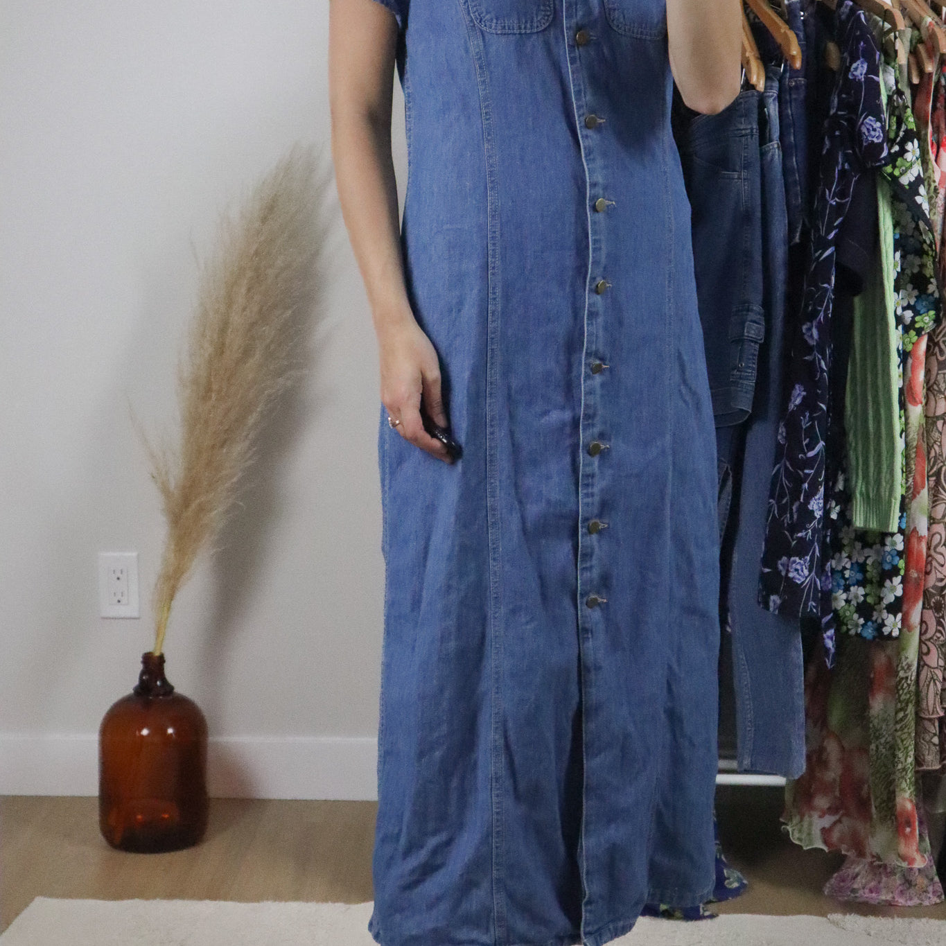 Vintage x Denim Maxi Dress (S)