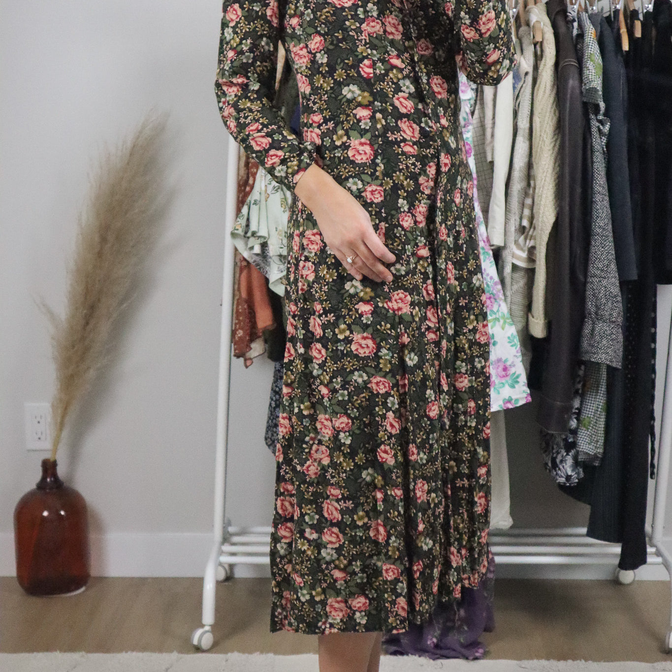 Vintage x Floral Maxi Dress (S)
