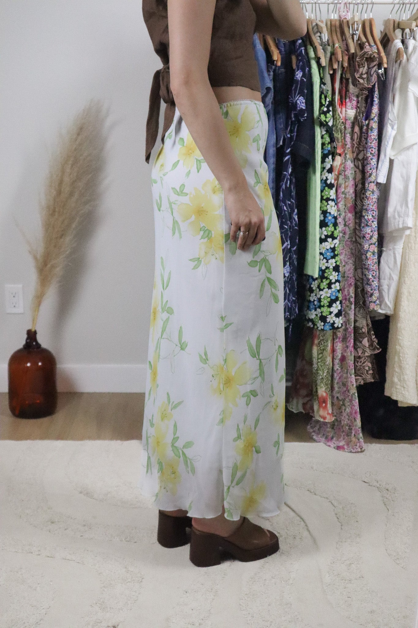 Made in Canada x Vintage x Floral Maxi Skirt (S)