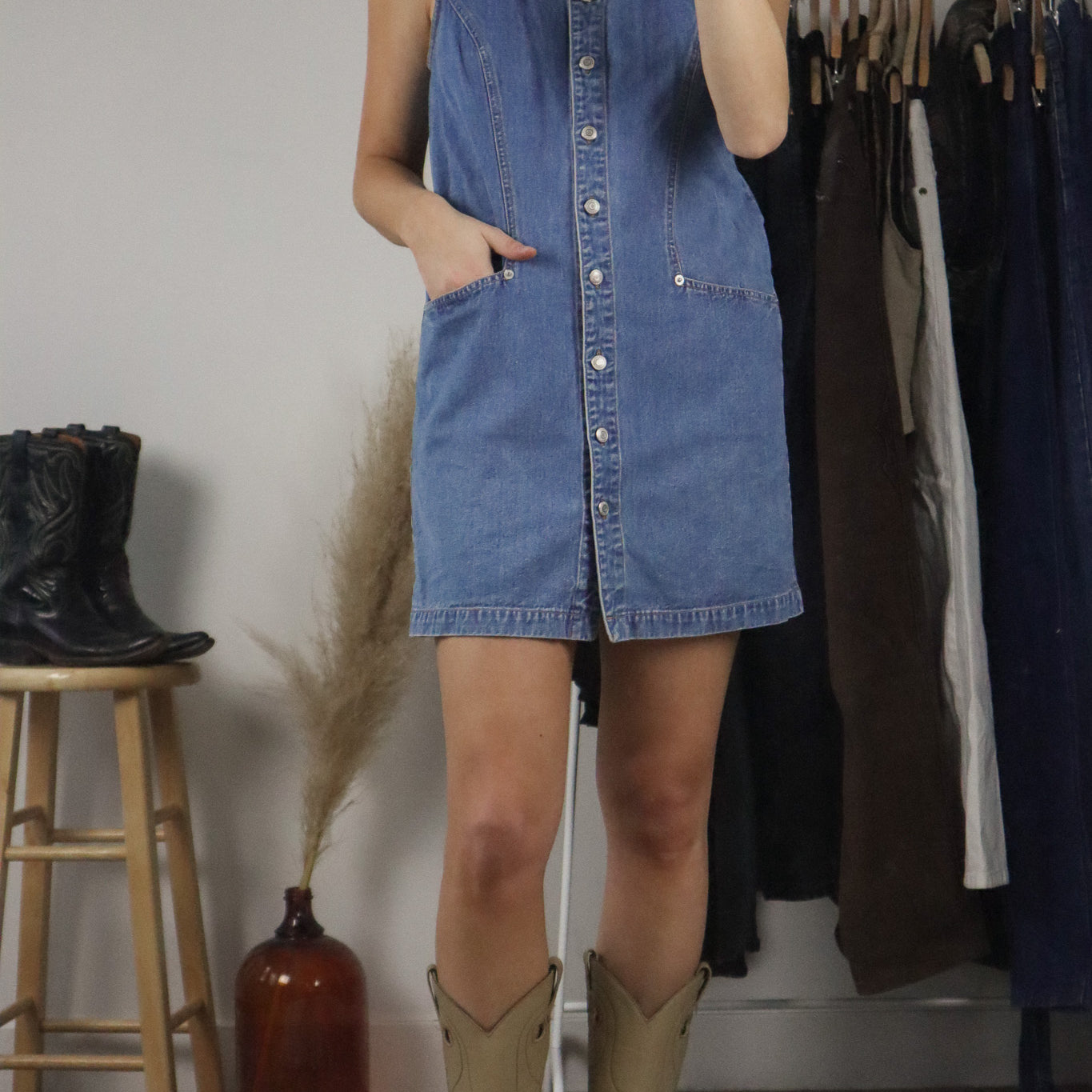 Vintage x Denim Dress (S)