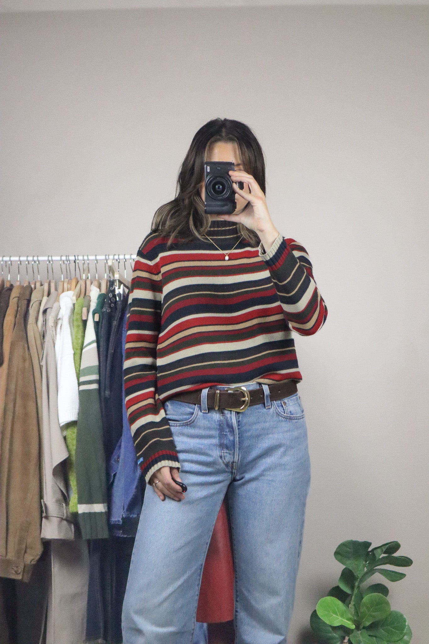 Vintage x Striped Mock Neck (M)