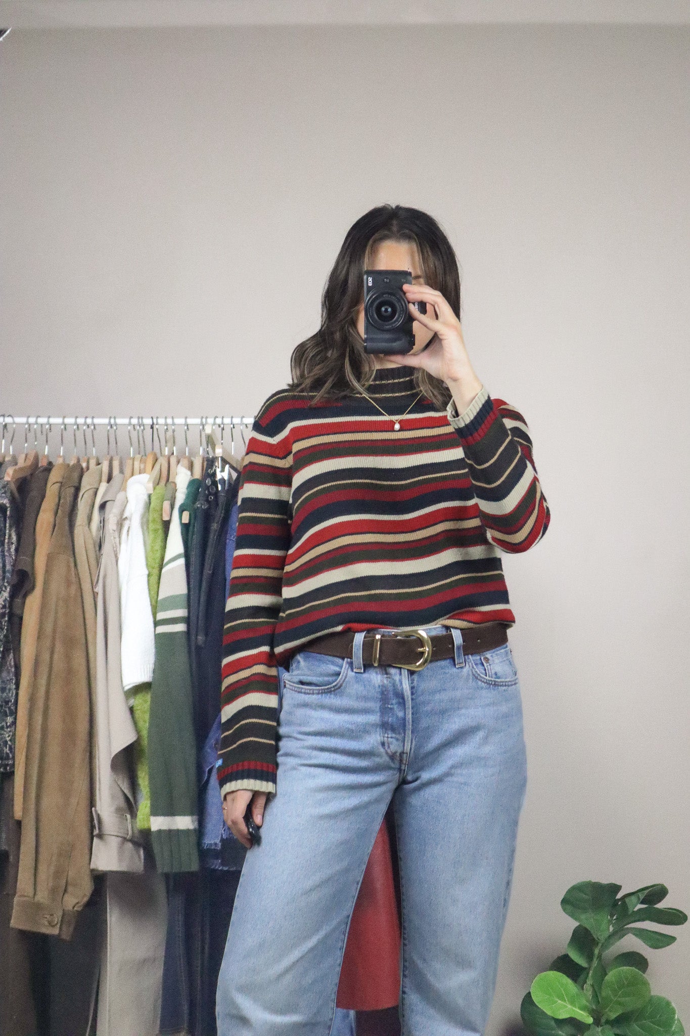 Vintage x Striped Mock Neck (M)