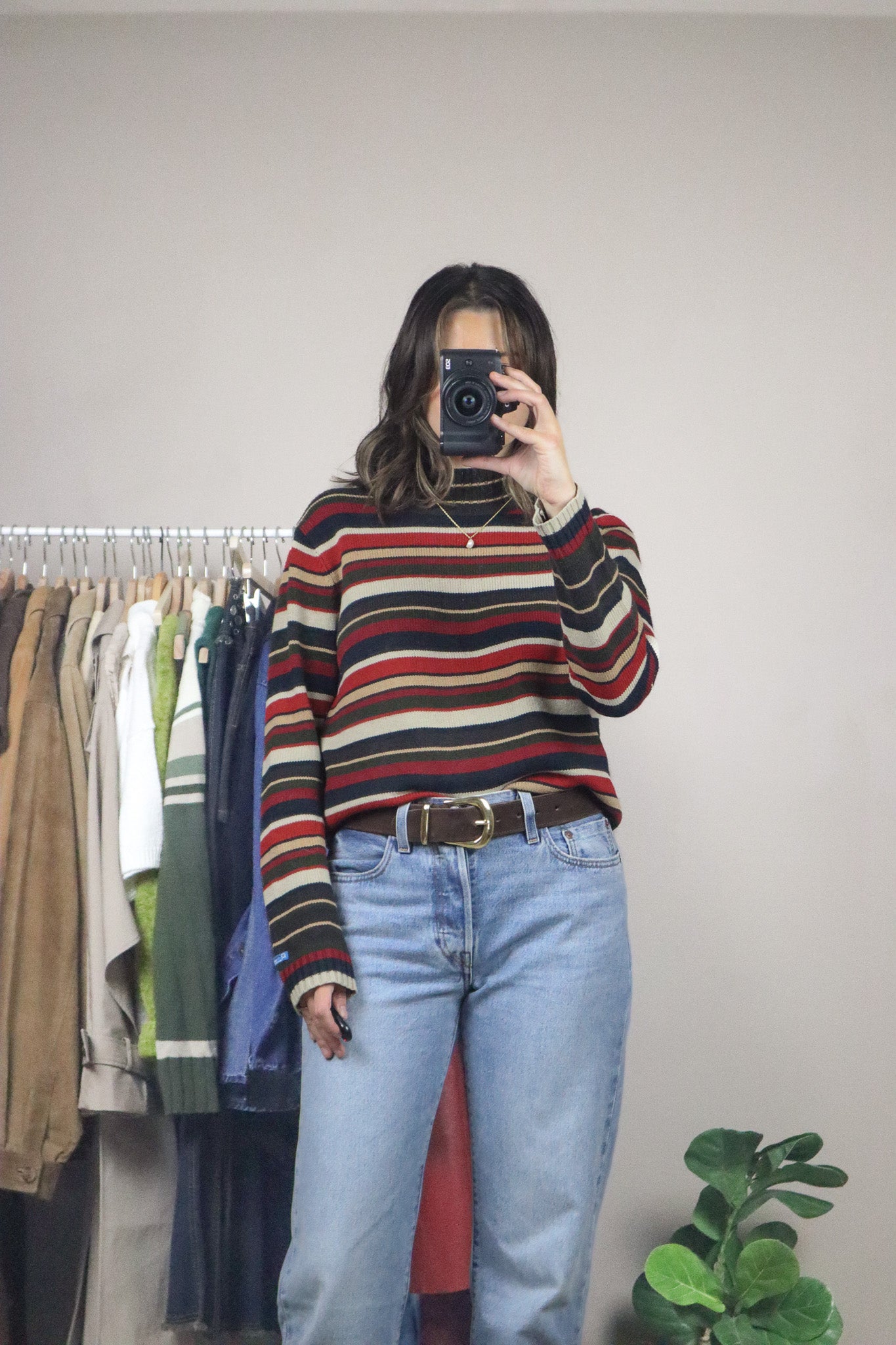 Vintage x Striped Mock Neck (M)