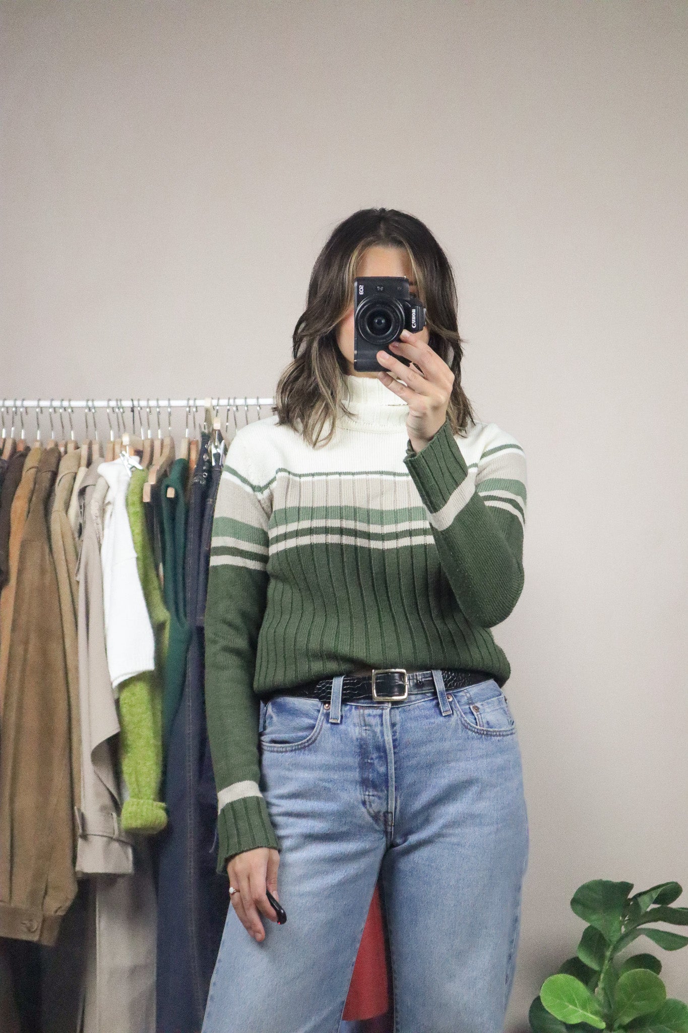 Vintage x Striped Turtleneck (S/M)