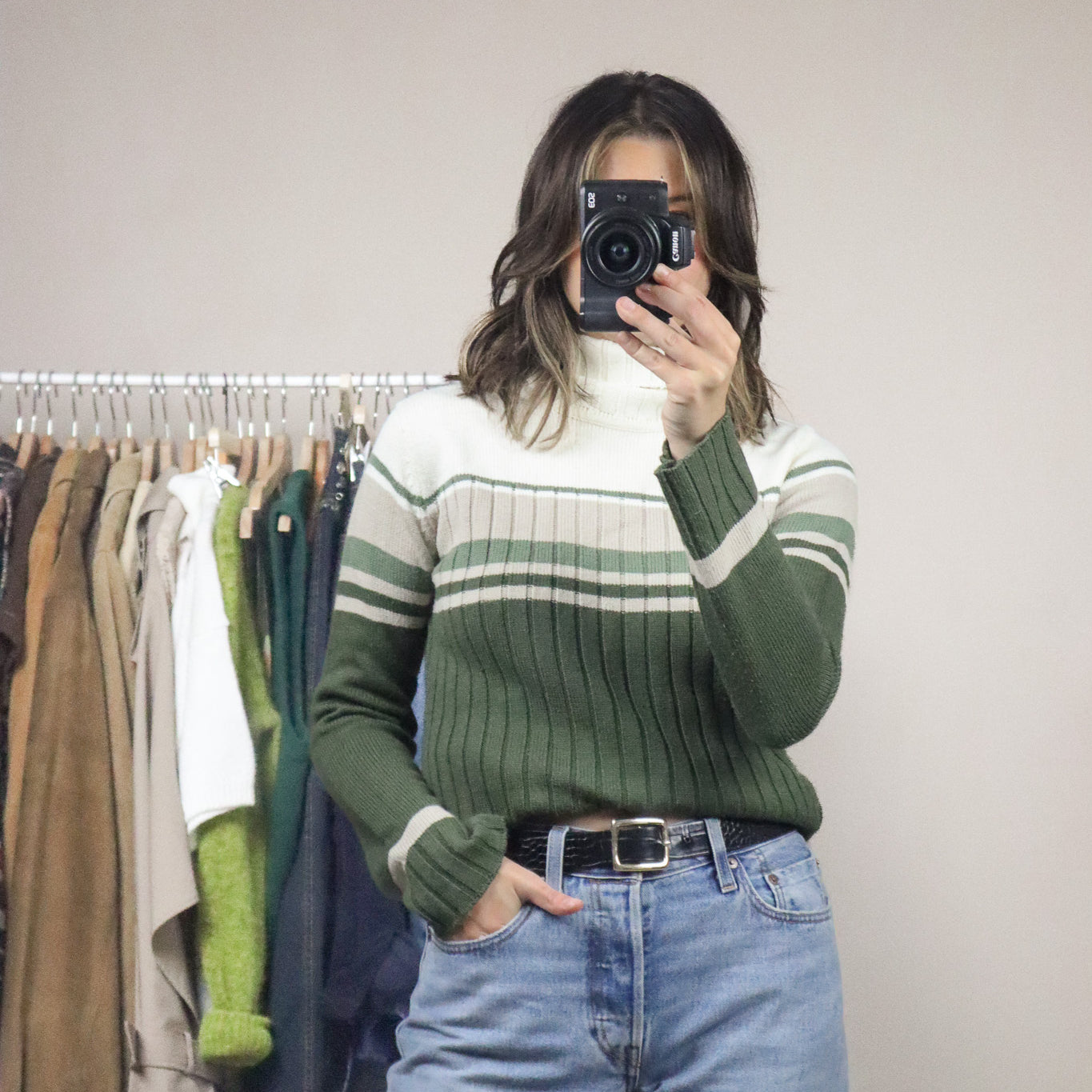 Vintage x Striped Turtleneck (S/M)