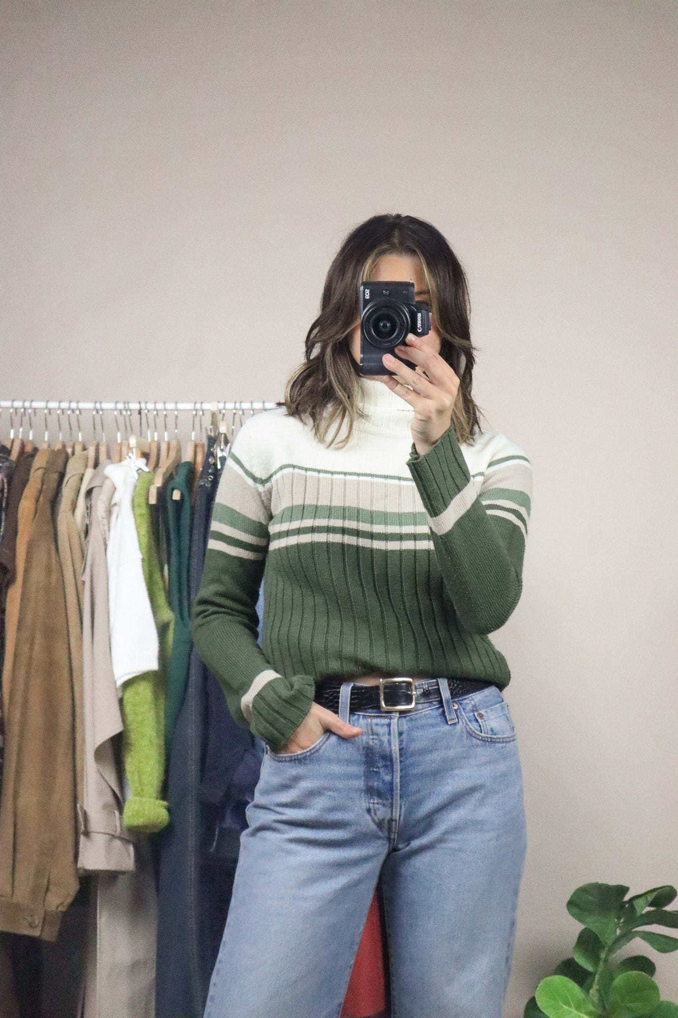 Vintage x Striped Turtleneck (S/M)