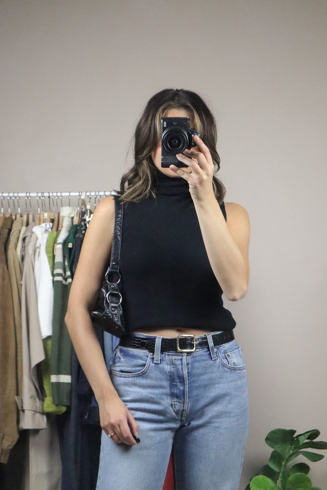 Vintage x Faux Leather Mini Purse
