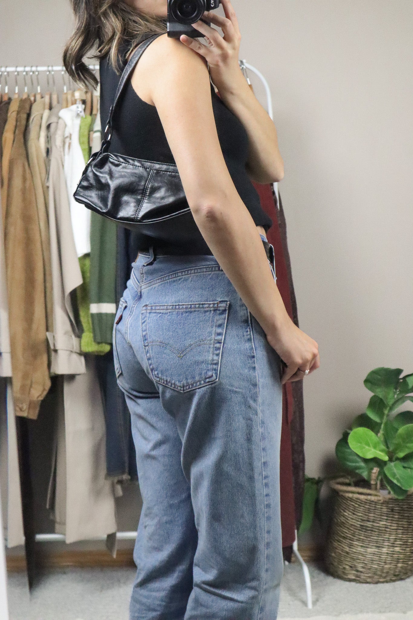 Vintage x Faux Leather Mini Purse