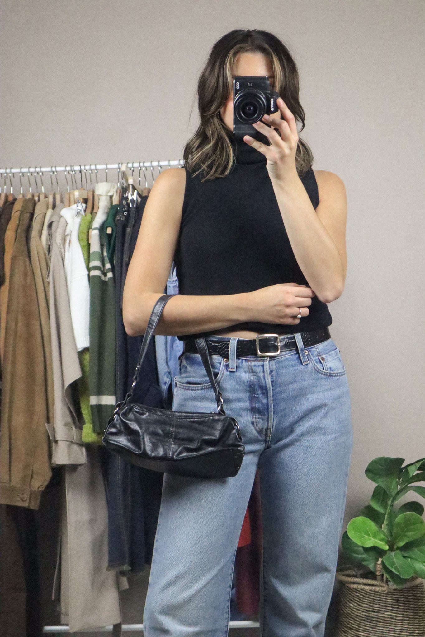 Vintage x Faux Leather Mini Purse