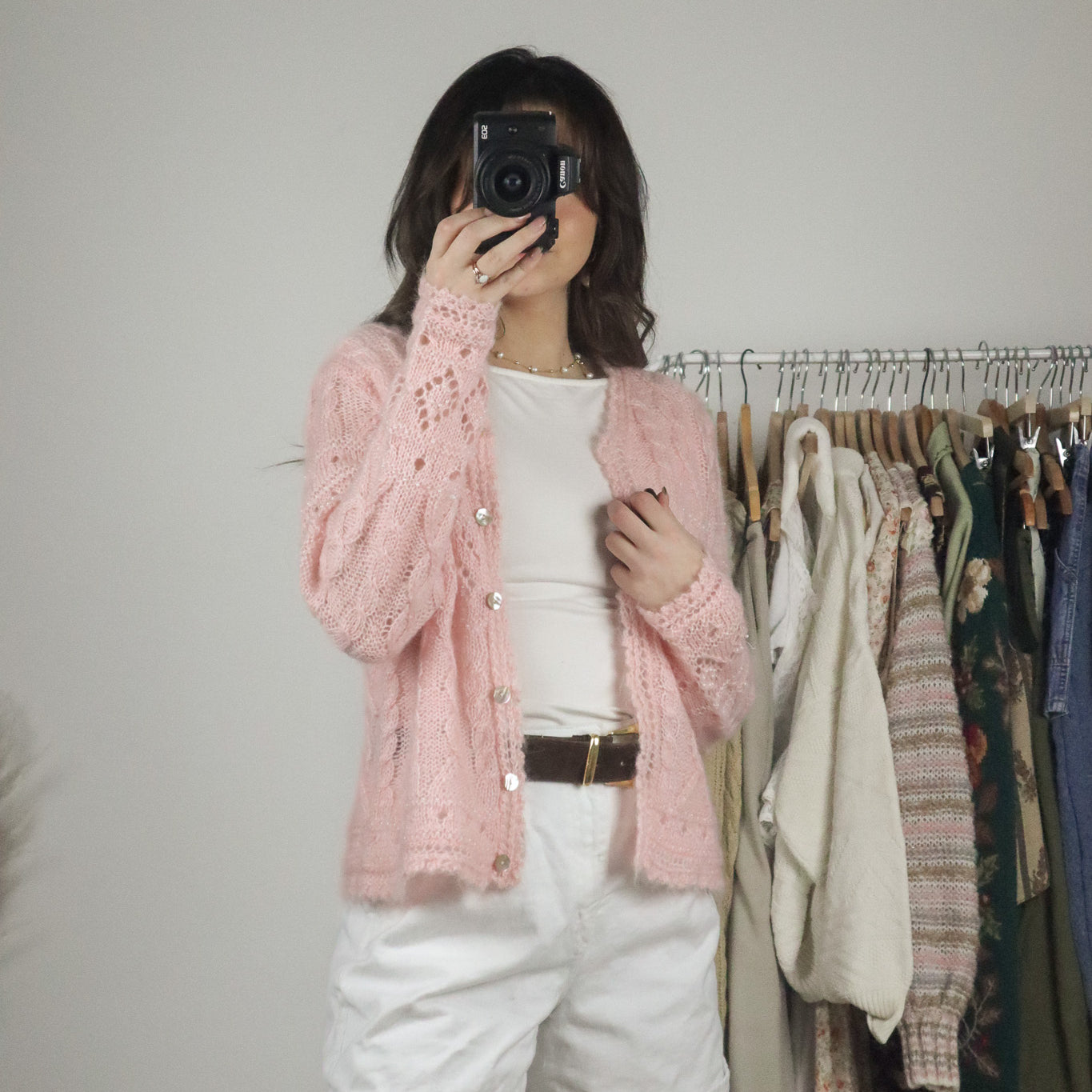 Vintage x Beaded Wool Blend Cardigan (S)
