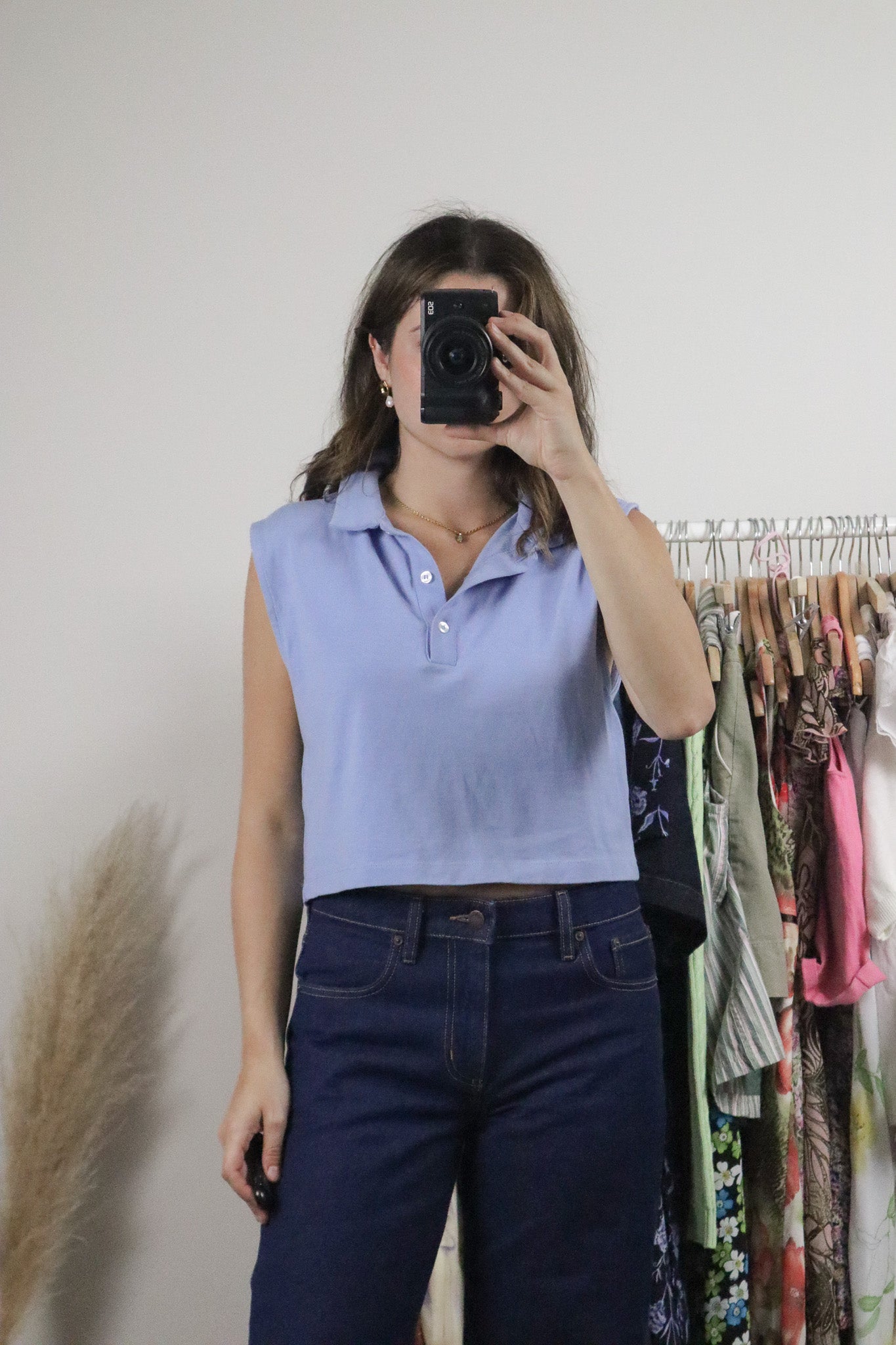 Vintage x Cotton Cropped Collared Tank (S)