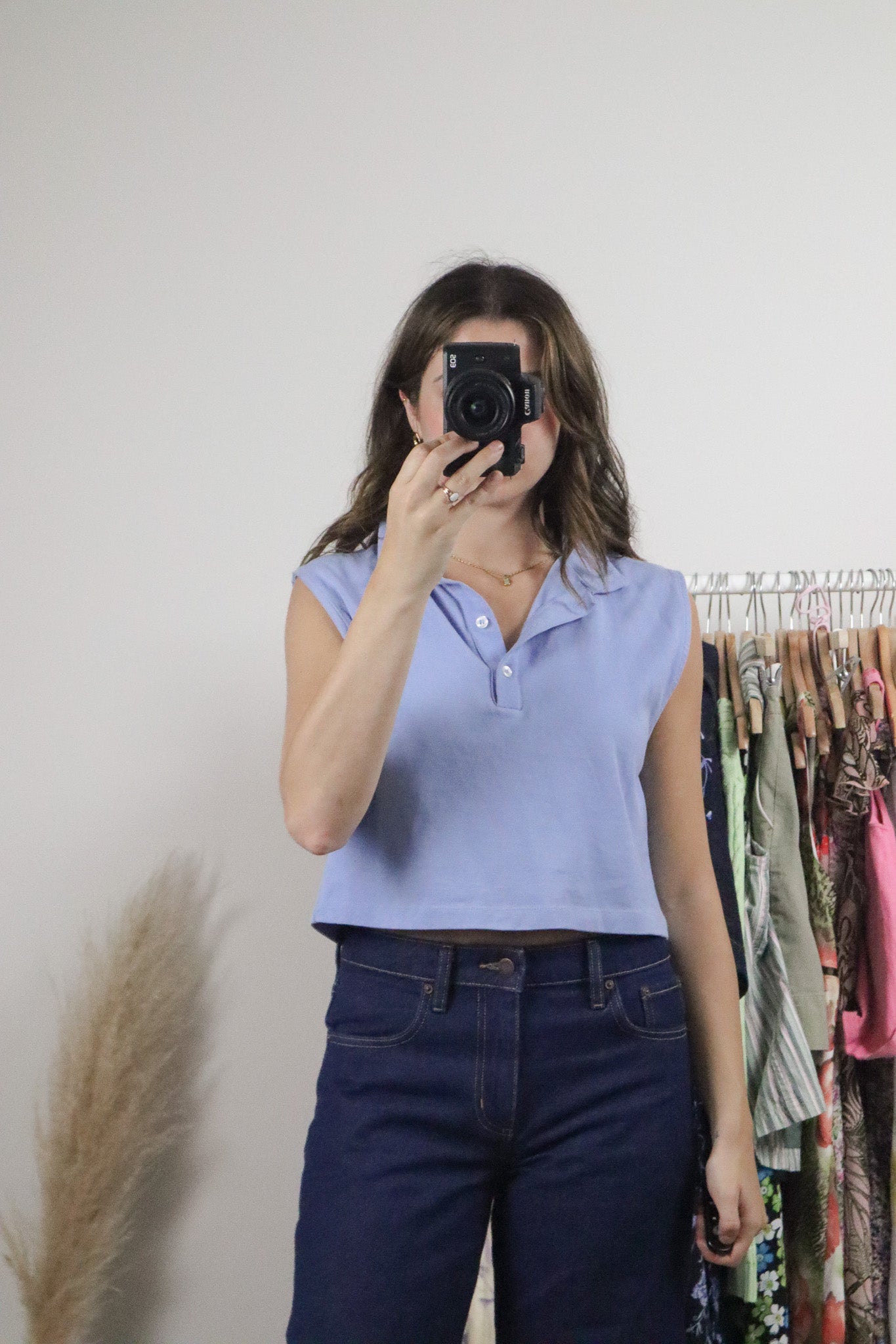 Vintage x Cotton Cropped Collared Tank (S)