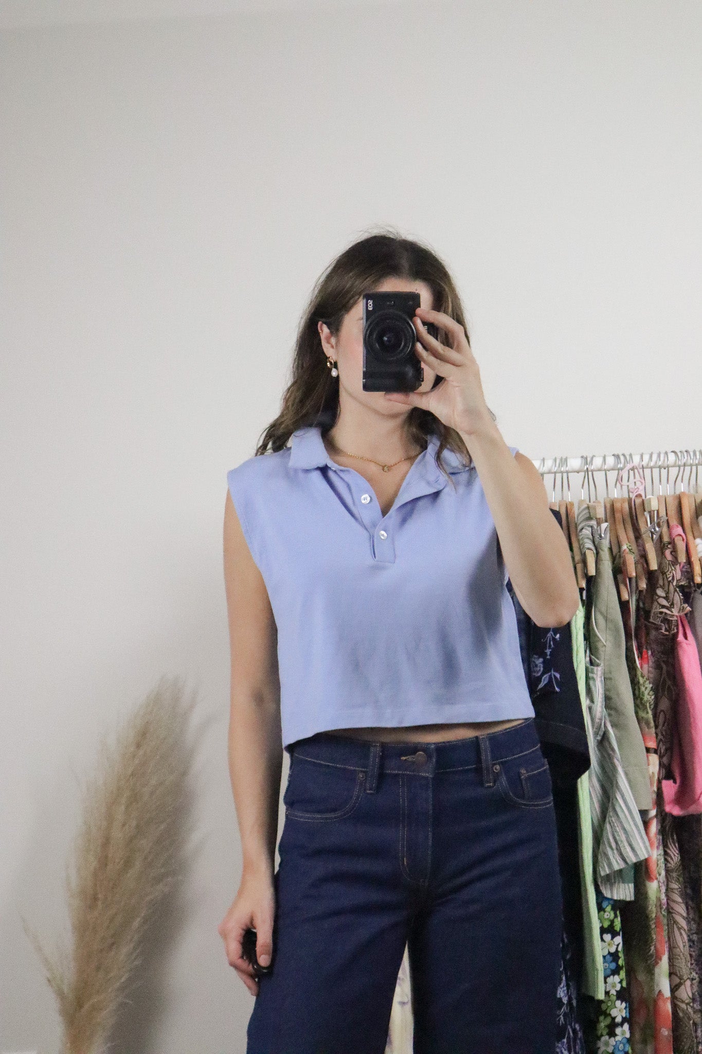 Vintage x Cotton Cropped Collared Tank (S)