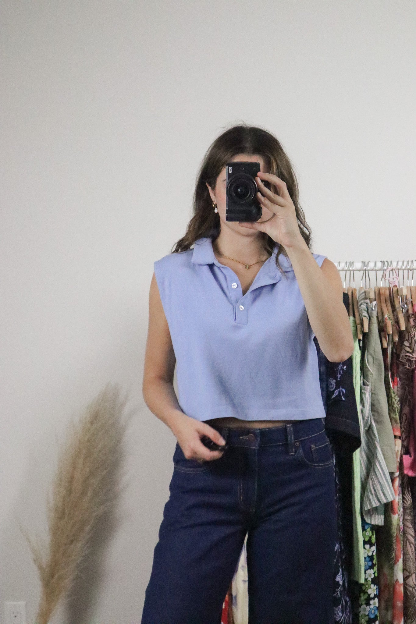 Vintage x Cotton Cropped Collared Tank (S)