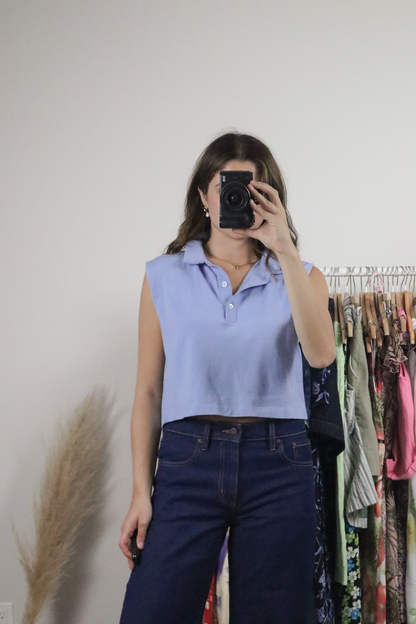 Vintage x Cotton Cropped Collared Tank (S)