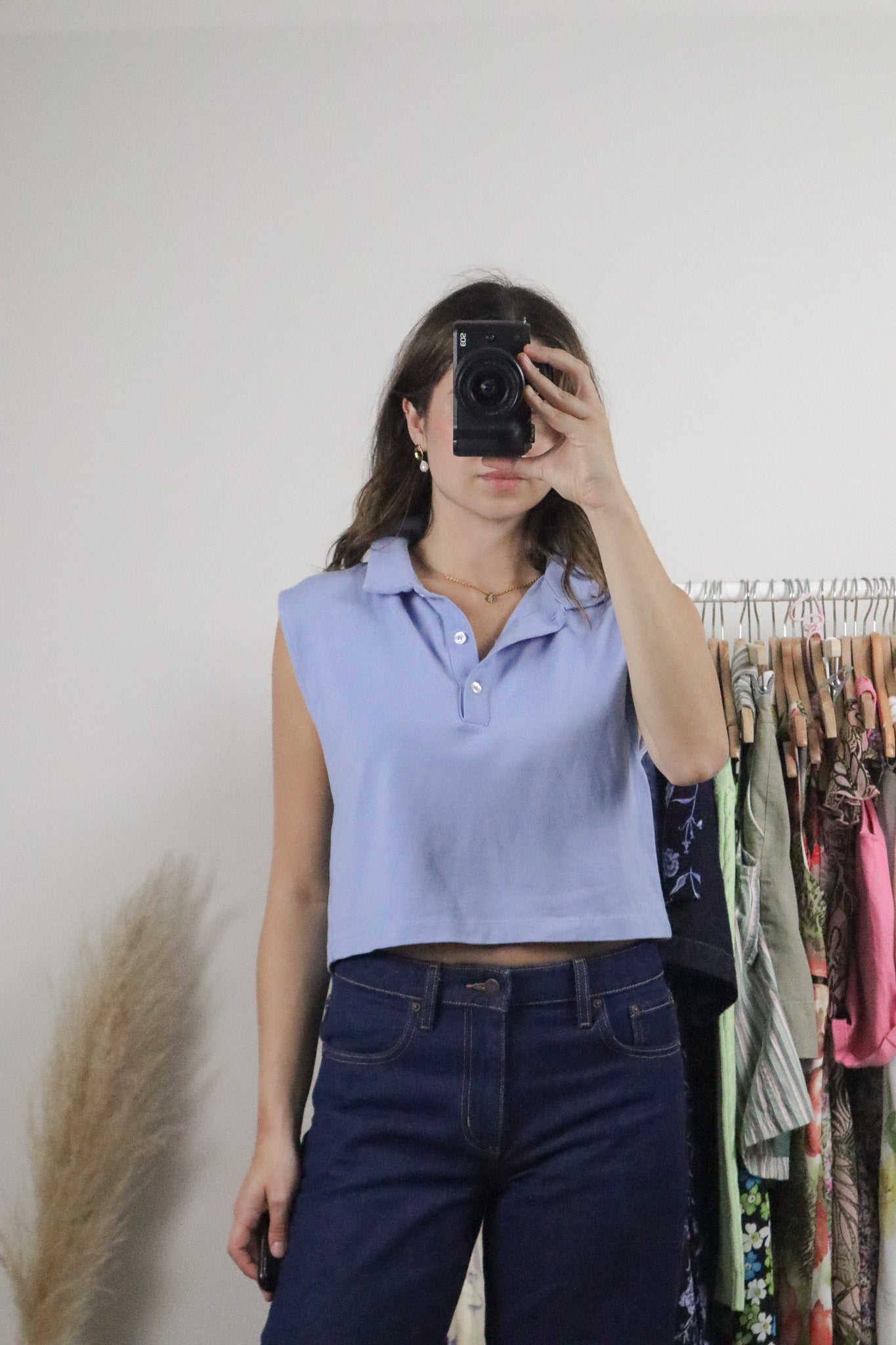 Vintage x Cotton Cropped Collared Tank (S)