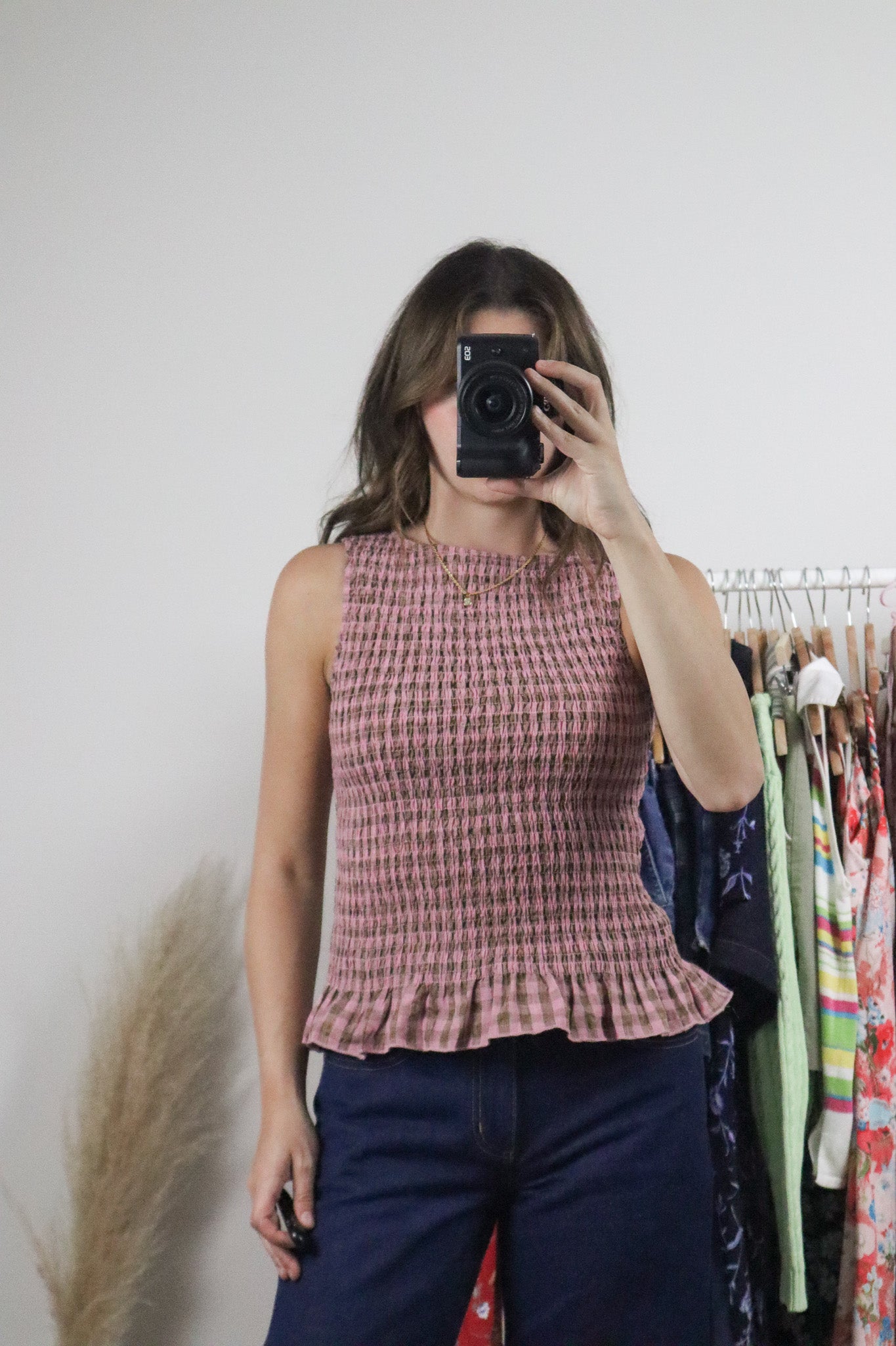 Modern x Gingham Smocked Top (S)