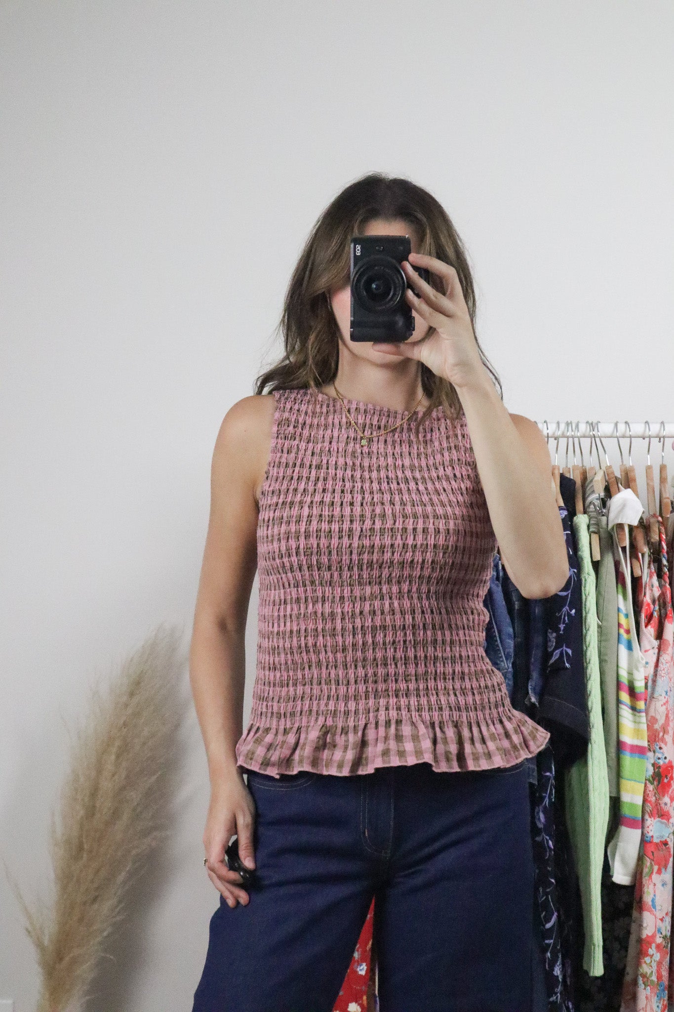 Modern x Gingham Smocked Top (S)