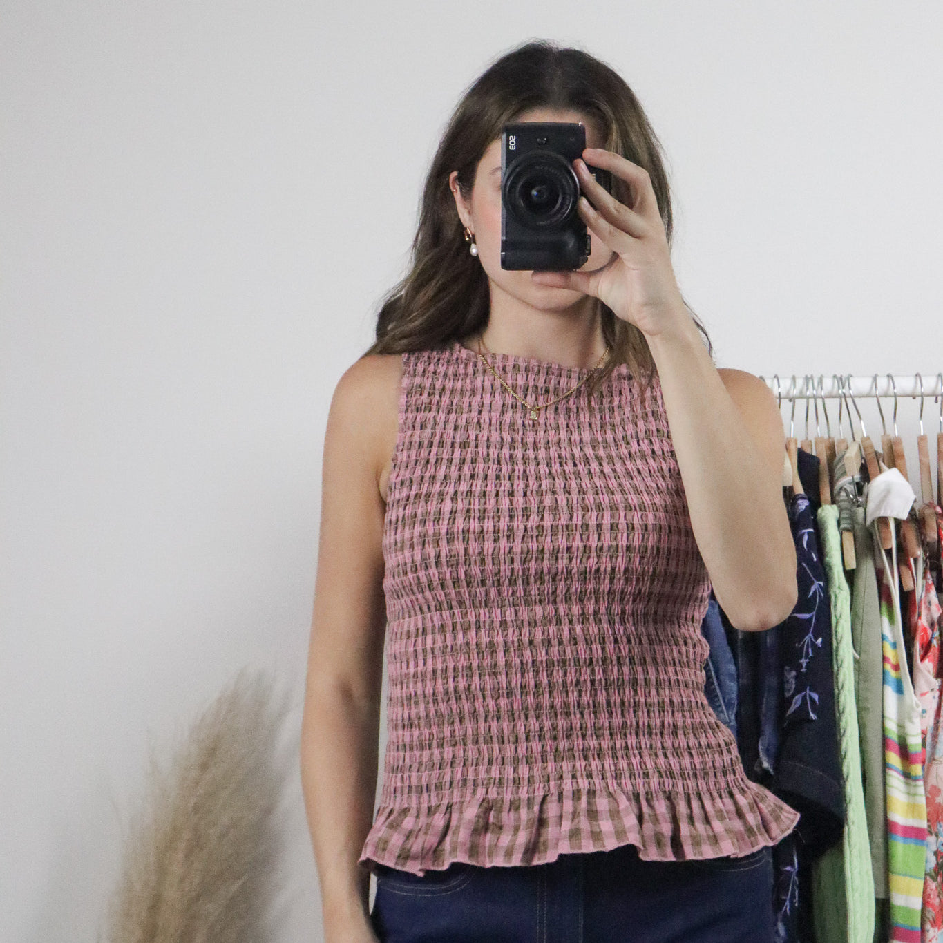 Modern x Gingham Smocked Top (S)