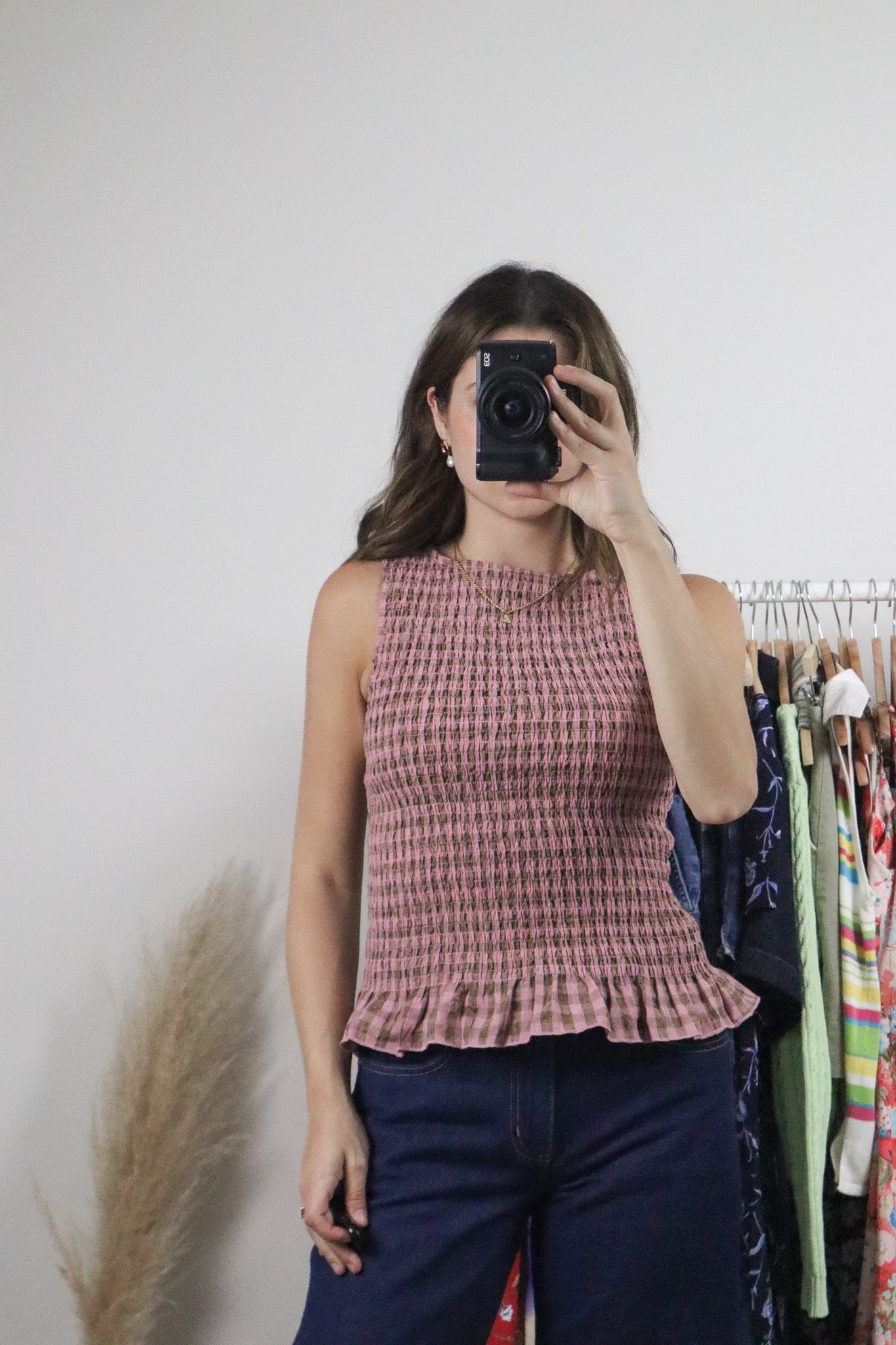 Modern x Gingham Smocked Top (S)