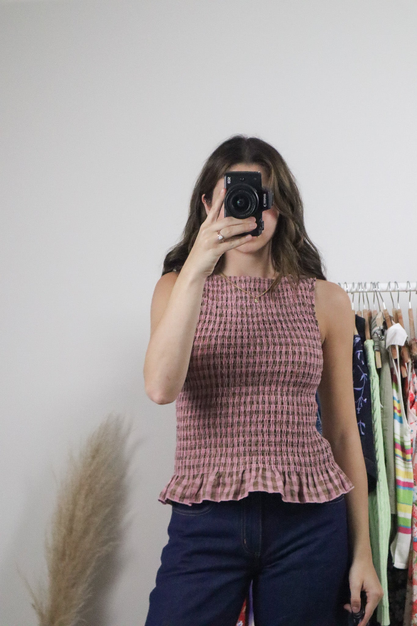 Modern x Gingham Smocked Top (S)