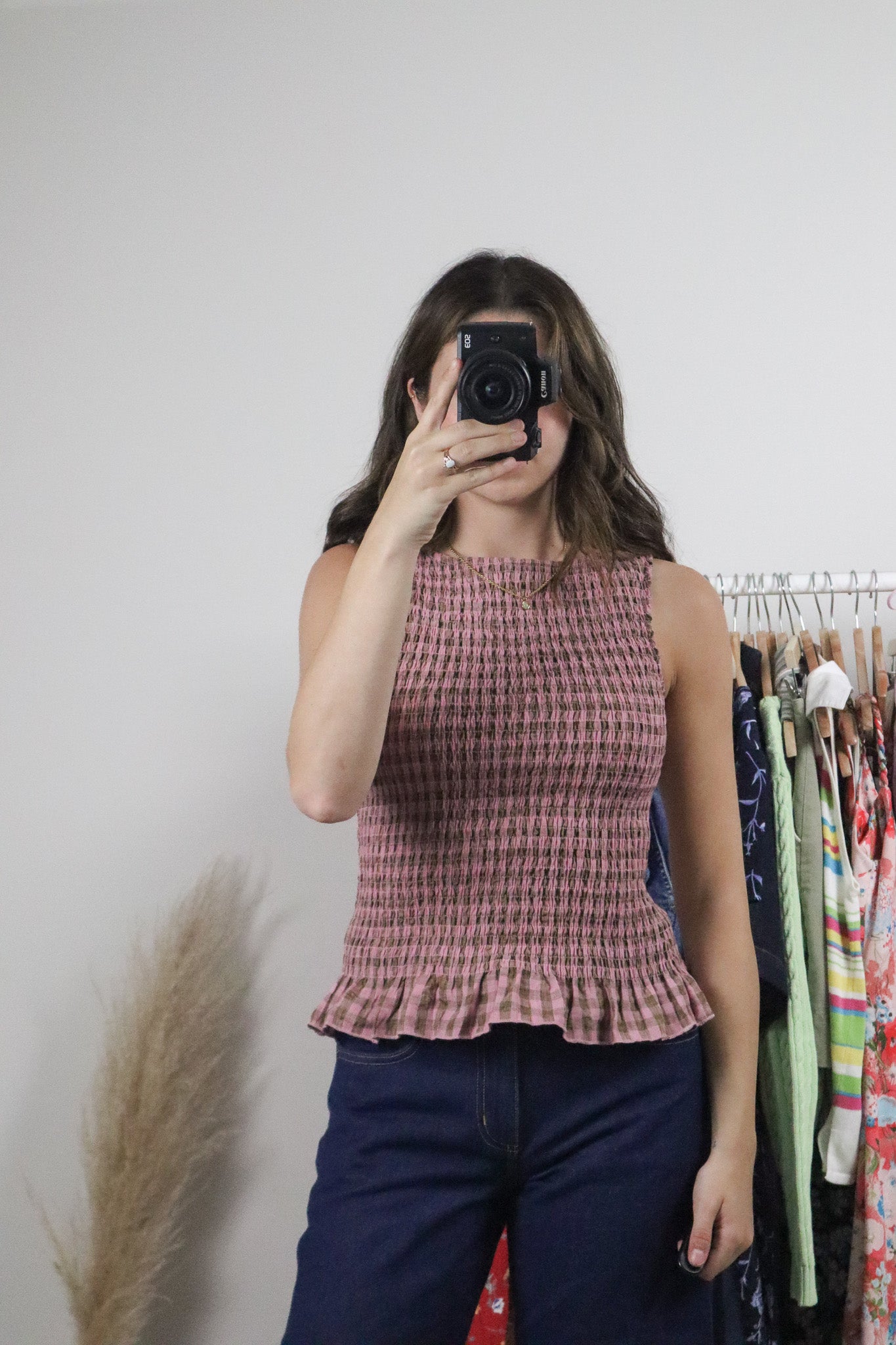 Modern x Gingham Smocked Top (S)