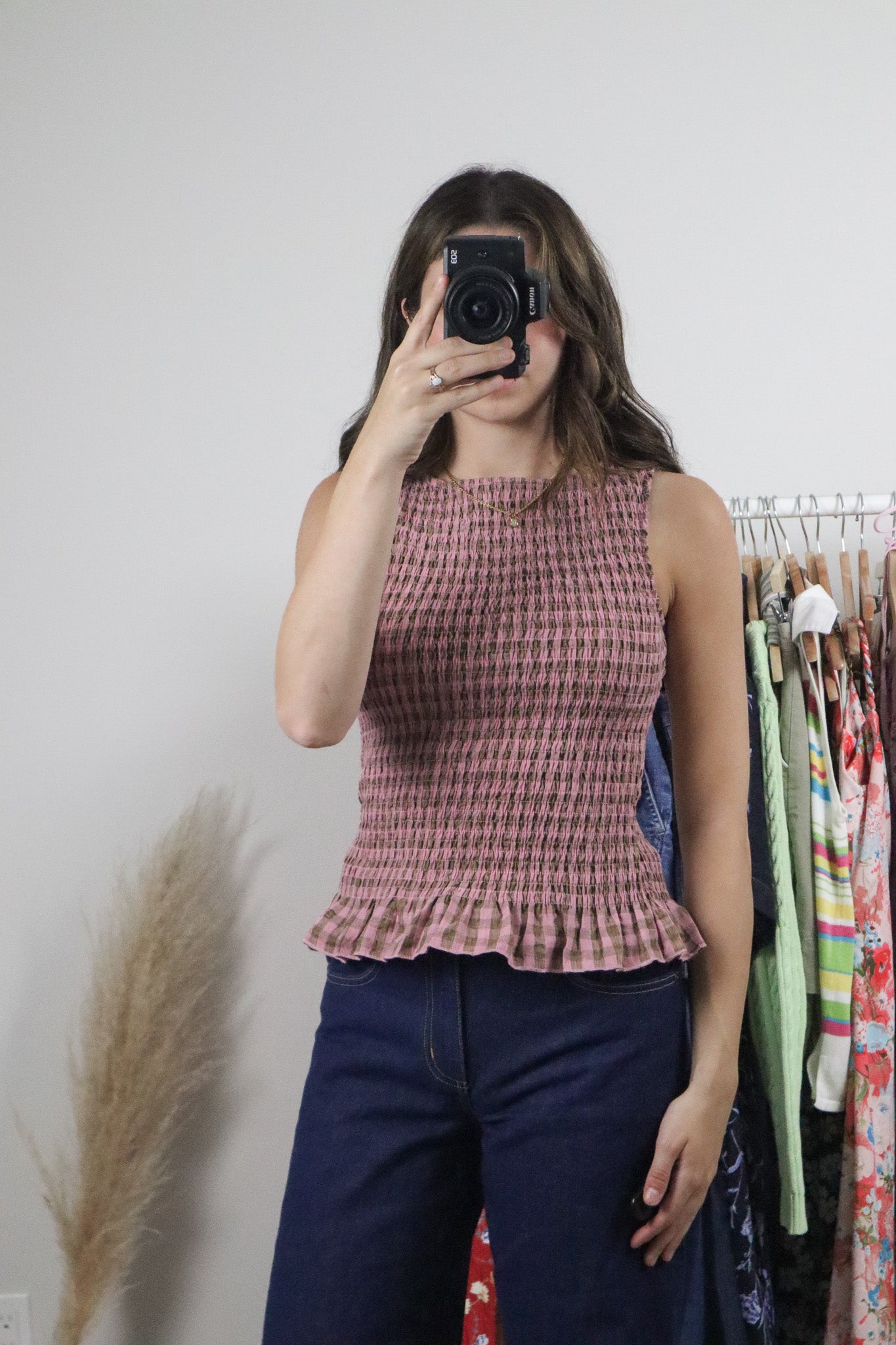 Modern x Gingham Smocked Top (S)